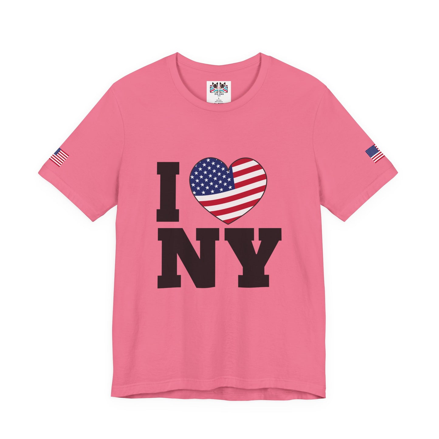 I Love NY T-Shirt - Classic USA Flag Heart Patriotic New York City Design