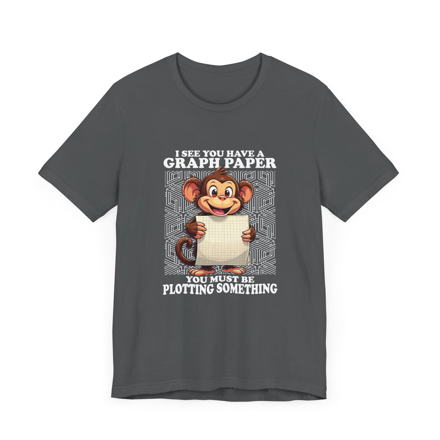 Math Humor Monkey T-Shirt – Plotting Something with Graph Paper
