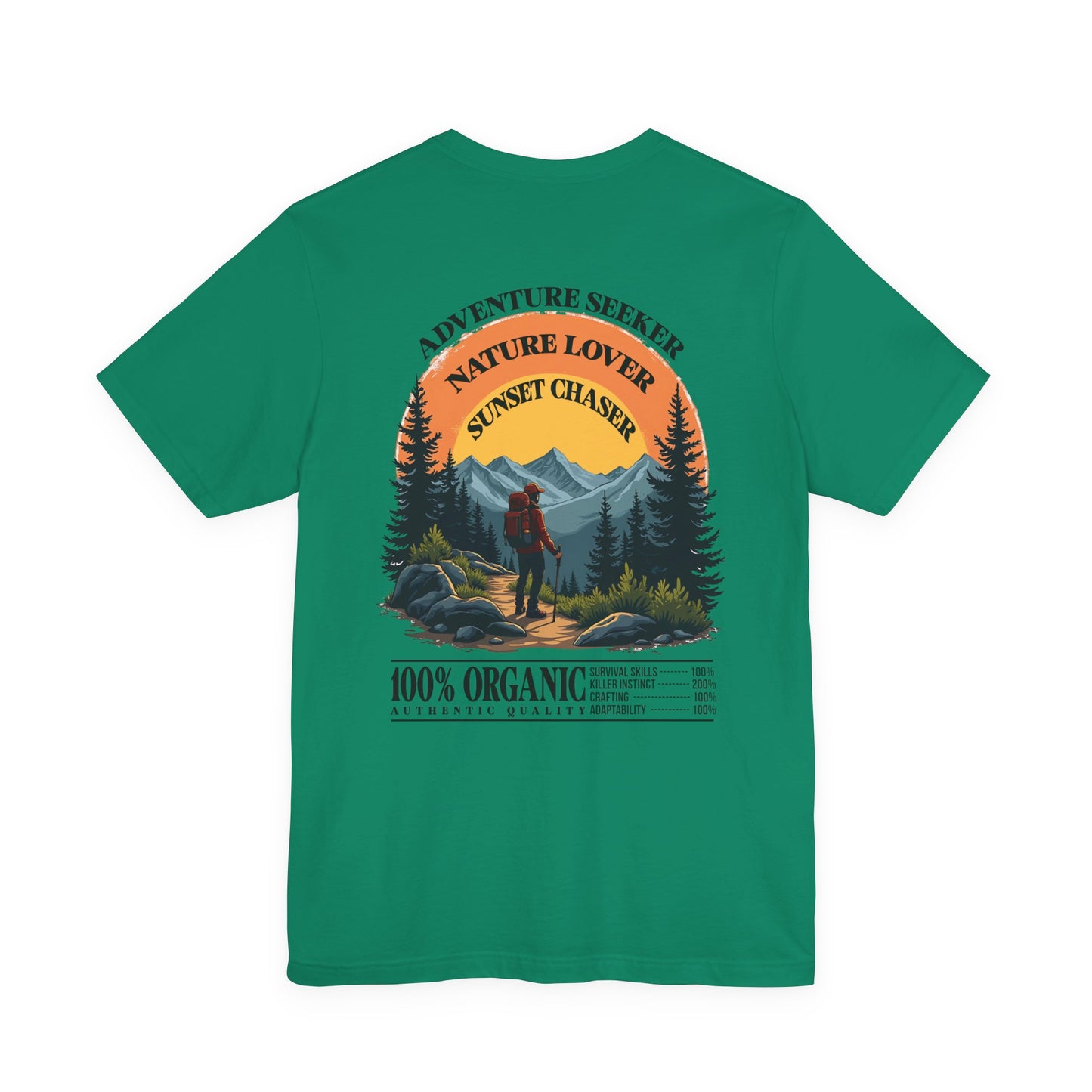 Adventure Seeker Nature Lover T-Shirt – Hiker on Mountain Edge Graphic