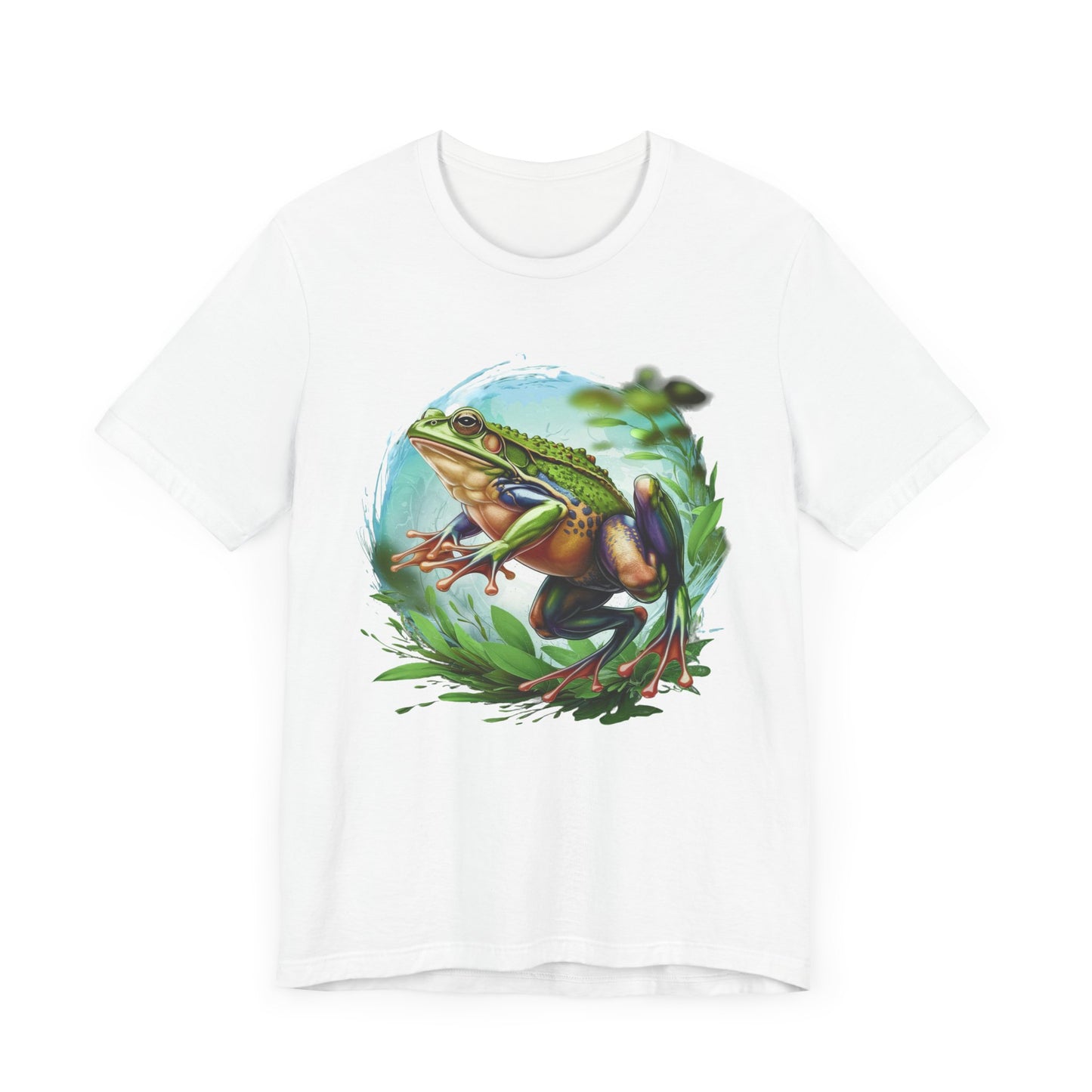 Leaping Frog in Air with energy and grace in Lush Green Vegetation Graphic T-Shirt