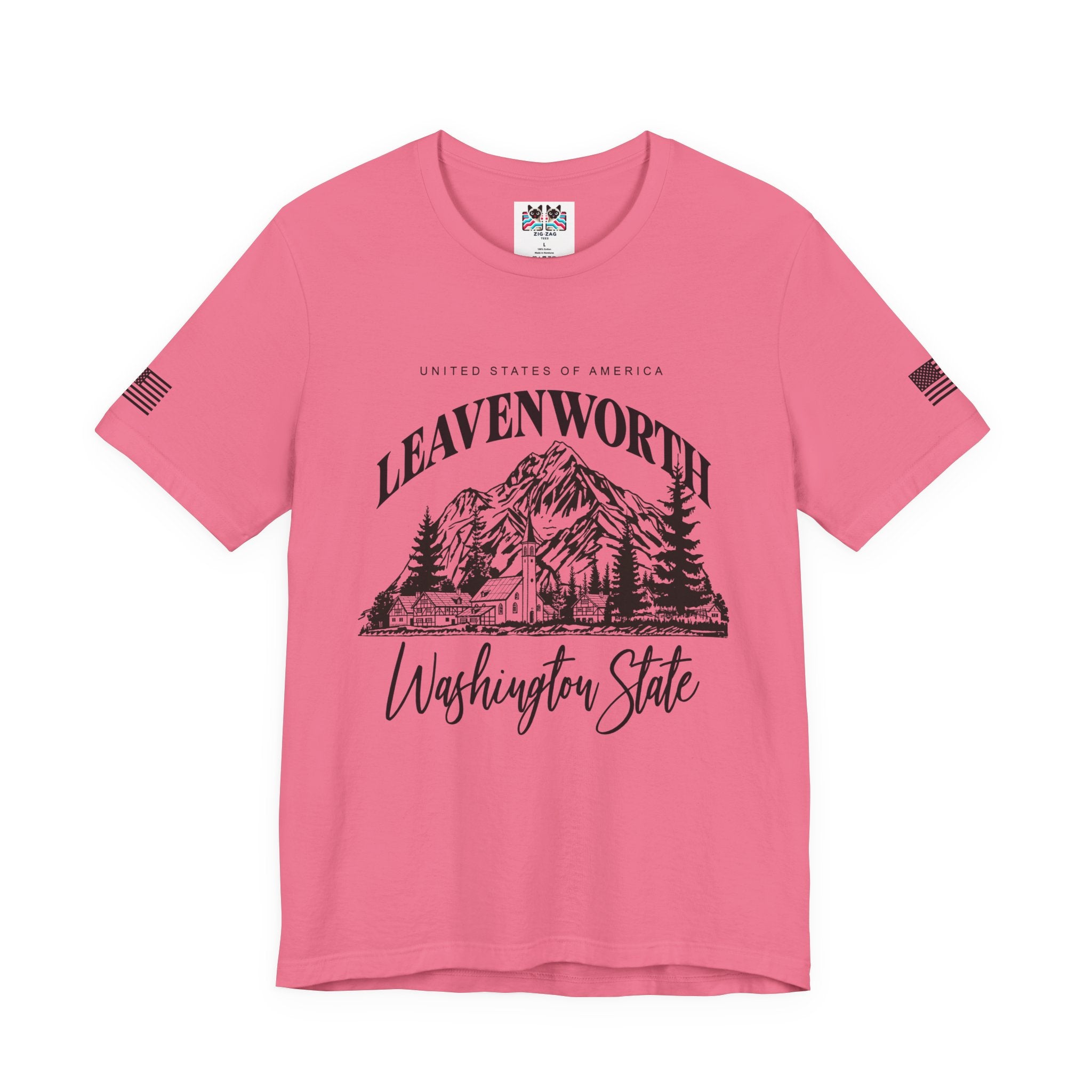 Leavenworth Washington State Bavarian Village Mountain Graphic T-Shirt | USA Souvenir Tee | Pacific Northwest Gift Shirt