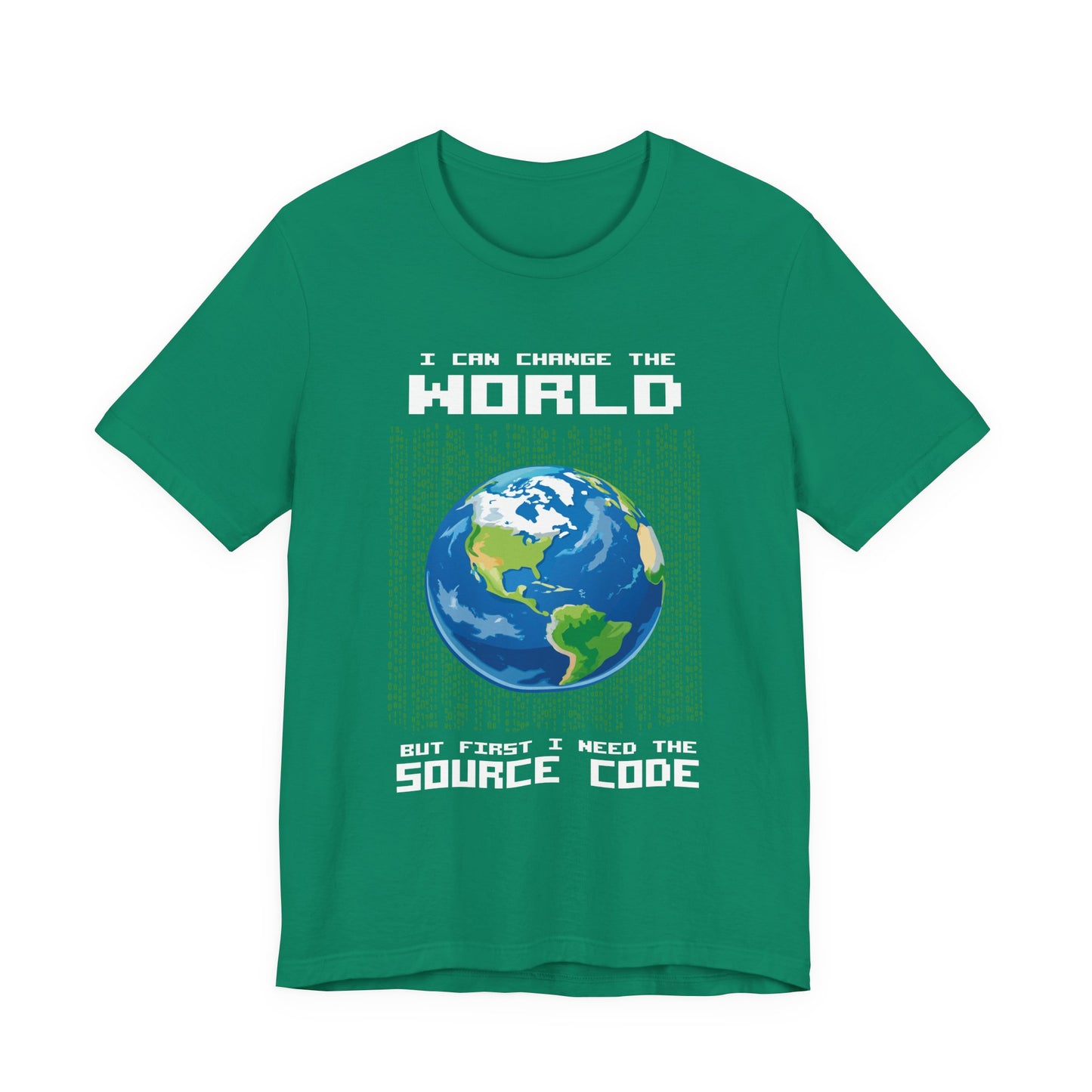 Change the World Source Code Earth Tshirt – Binary Globe for Coders