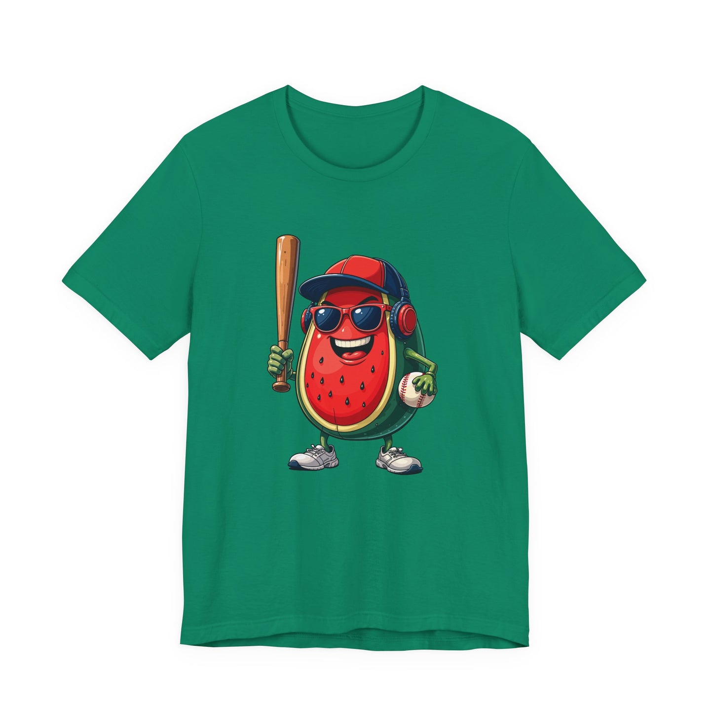 Happy Watermelon Baseball Mascot Tshirt Fun Sports Fruit Character Design