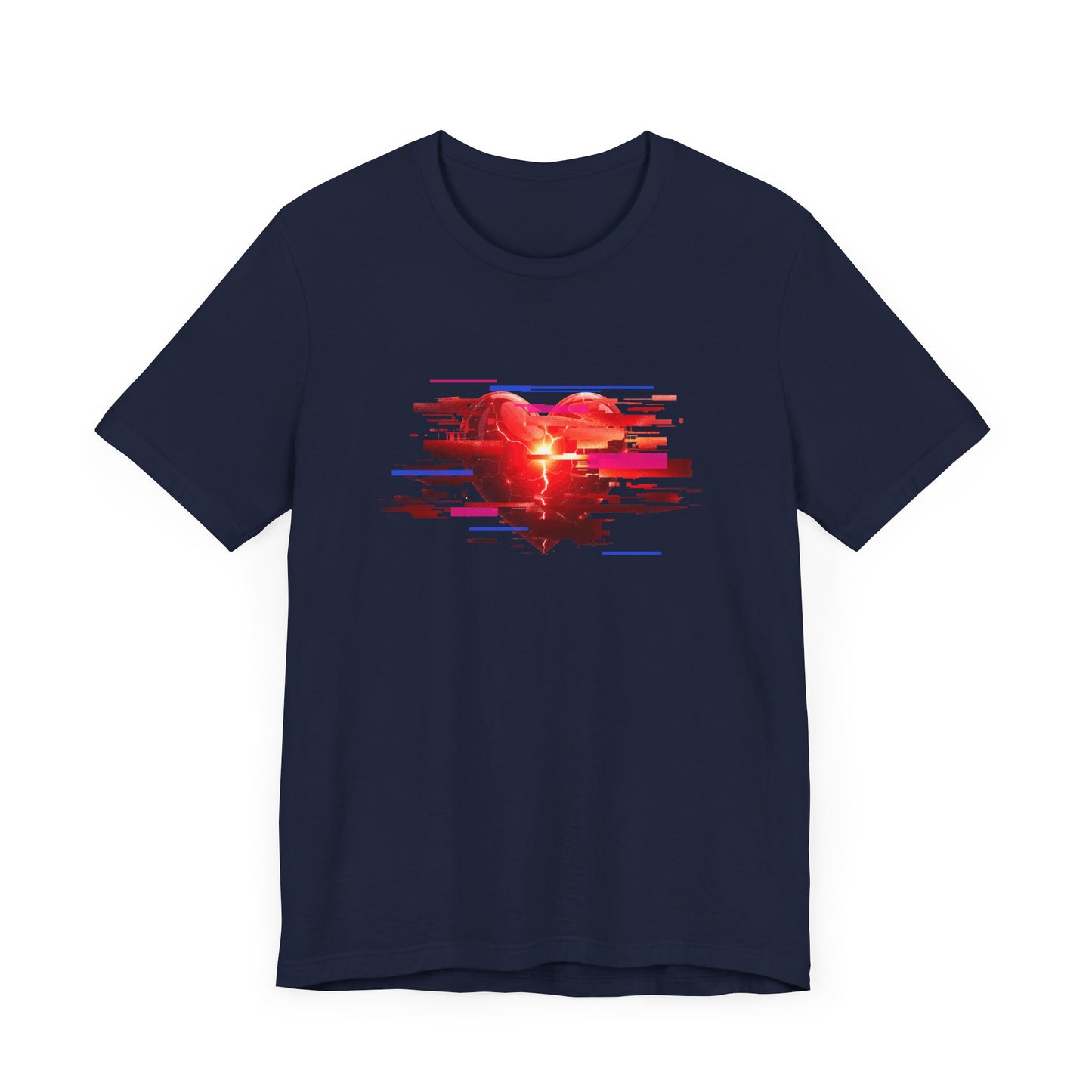 Glitch Heart – Modern Art Heart with Color Patch Rectangles Graphic T-Shirt