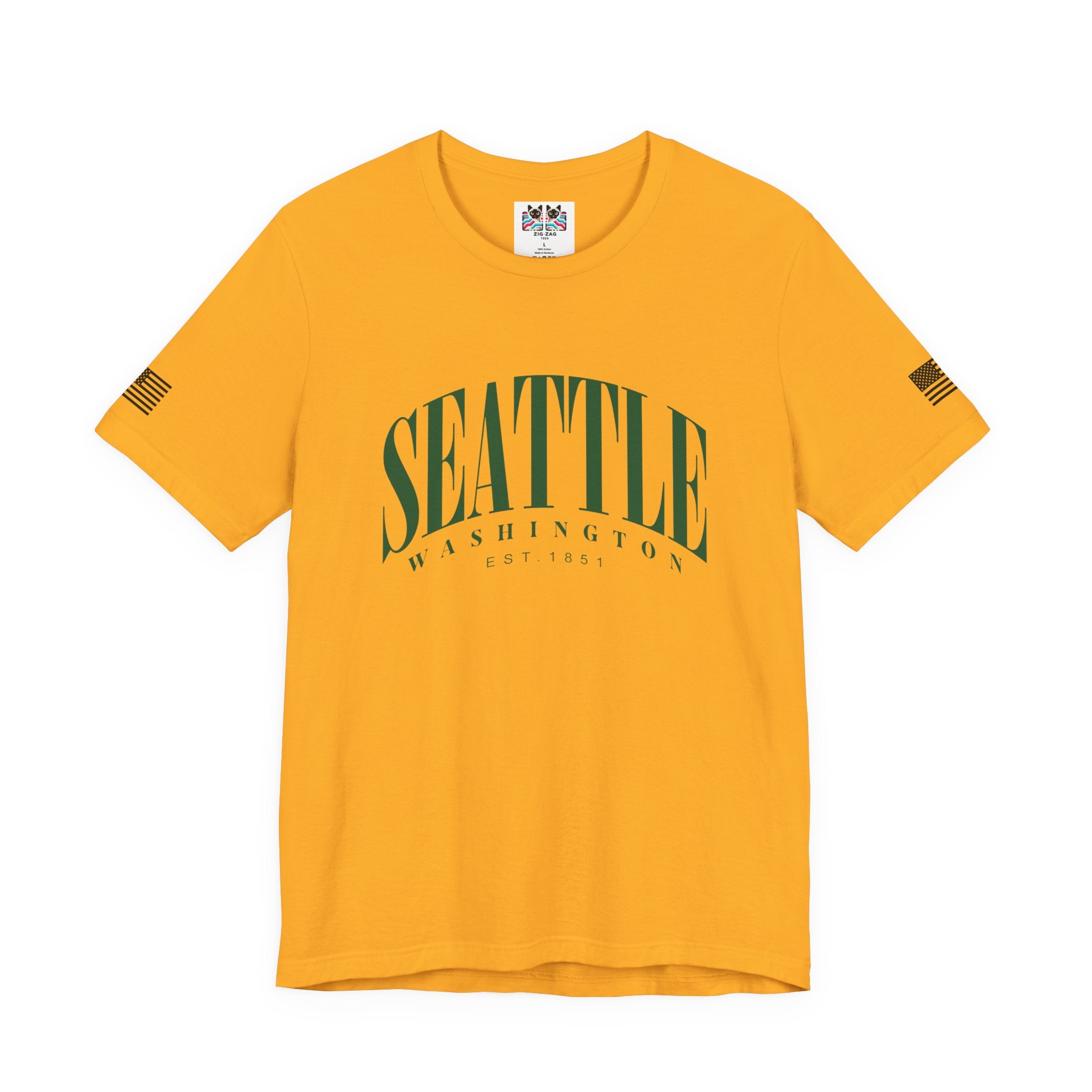 Seattle Washington EST 1851 Minimalist Arch Typography T-Shirt | Seattle Souvenir Tee | Pacific Northwest Pride Shirt
