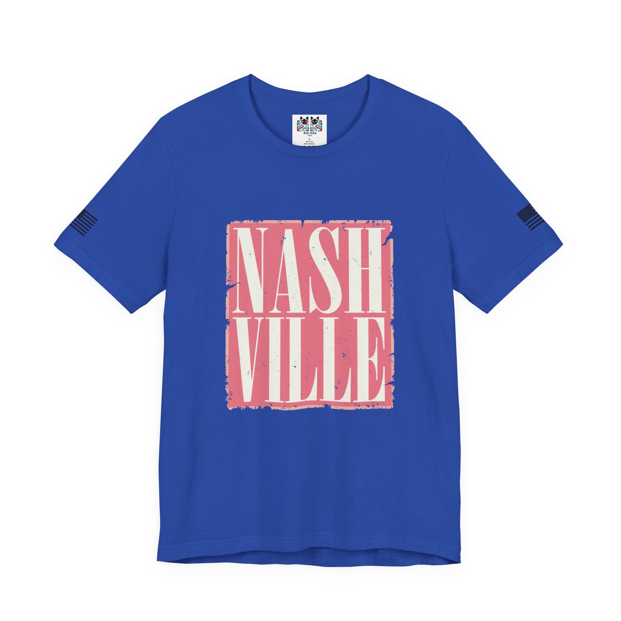 Nashville T-Shirt – Bold Distressed Block Letter Graphic Tee