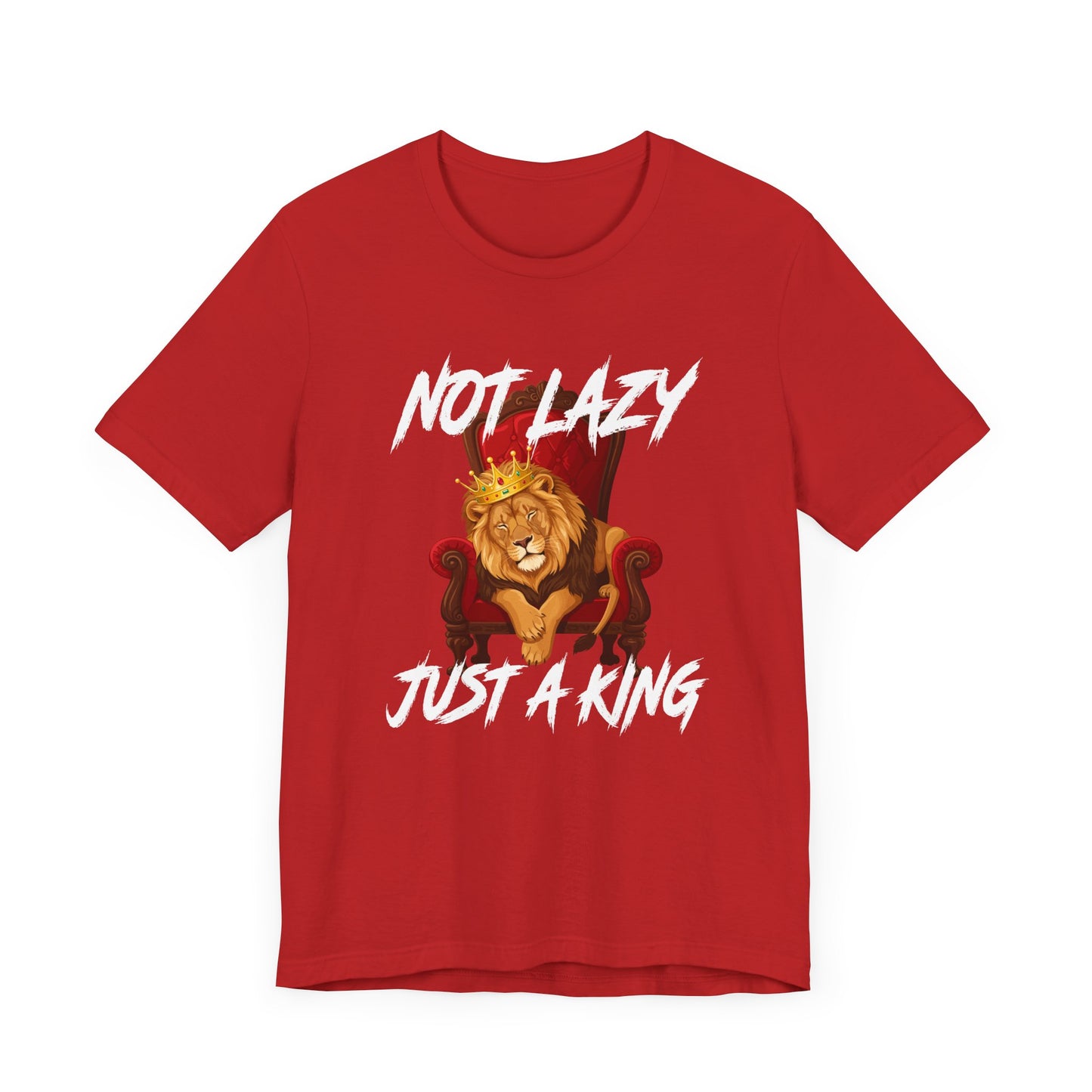 Not Lazy Just a King Energy Saving Mode Tee, Lion Chill Shirt, Funny Royal Mood Graphic Tee, Rest with Power Top