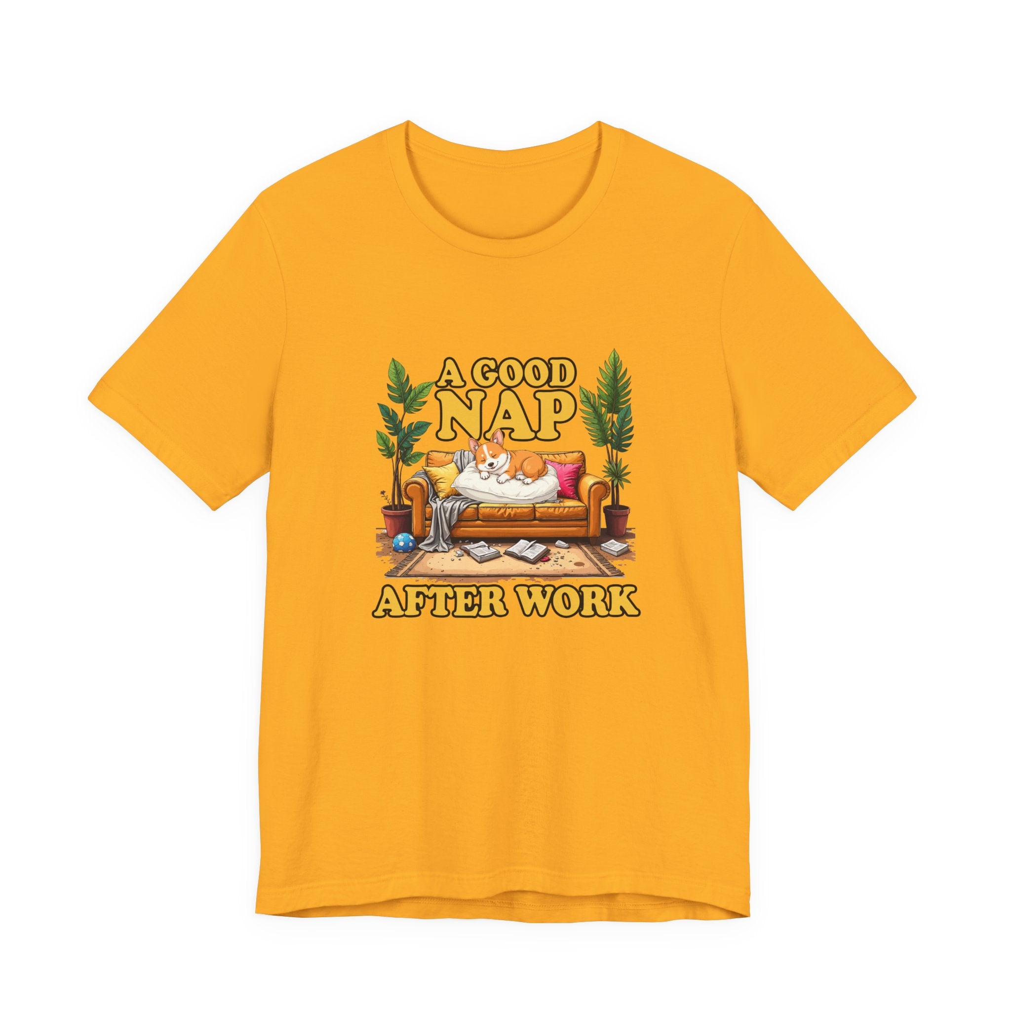 A Good Nap After Work – Sleeping Dog on Sofa Graphic T-Shirt