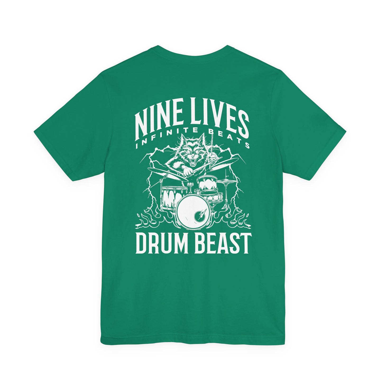 Nine Lives Infinite Beats DRUM BEAST T-Shirt – Furious Car Drum Machine Graphic