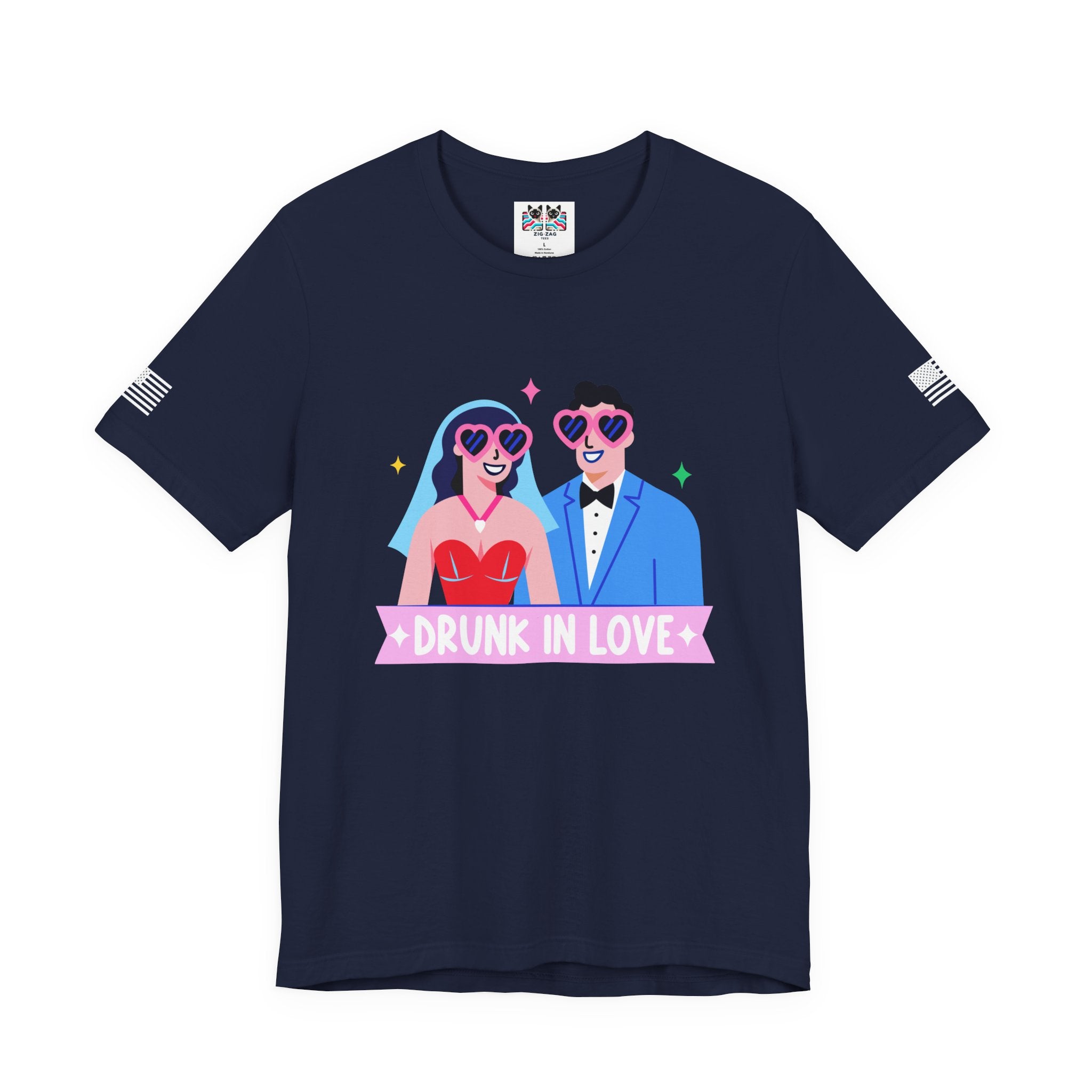Drunk in Love Vegas Wedding T-Shirt – Funny Las Vegas Chapel Couple Tee