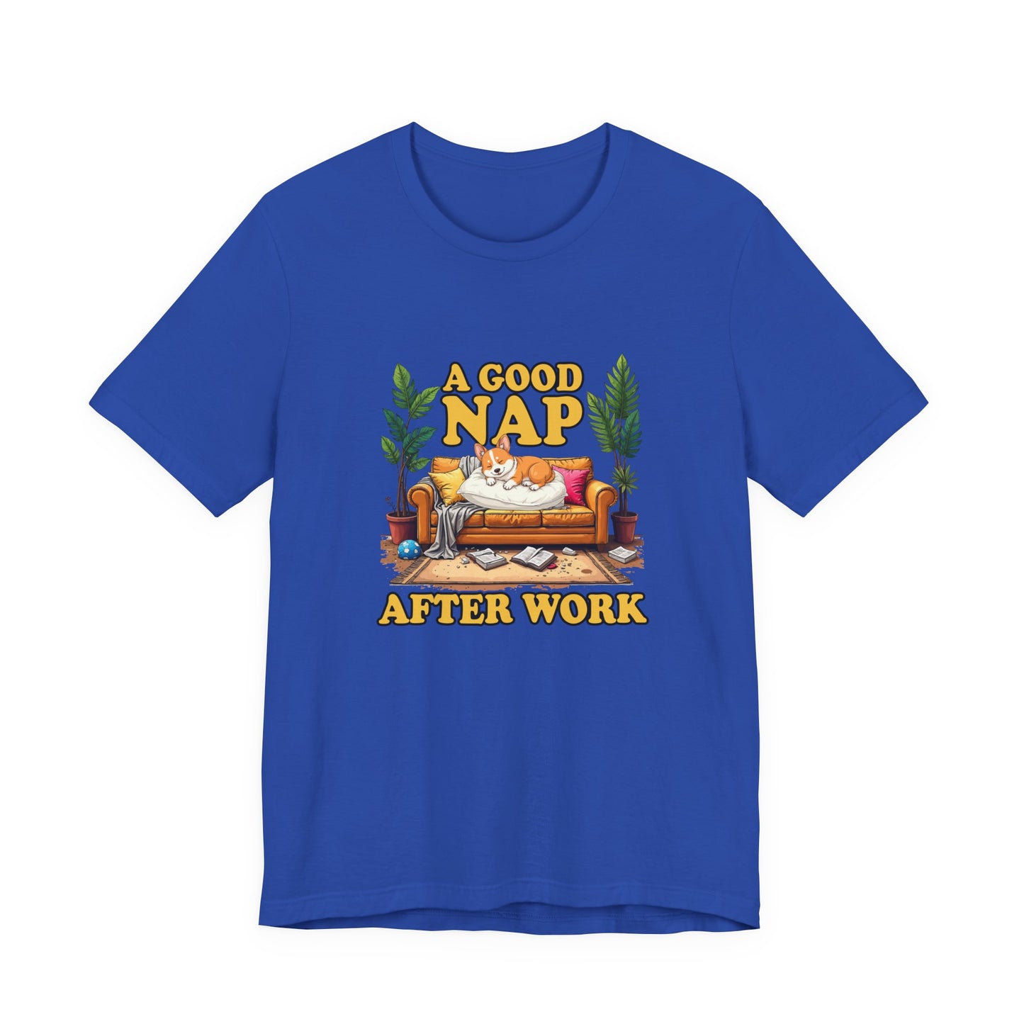 A Good Nap After Work – Sleeping Dog on Sofa Graphic T-Shirt