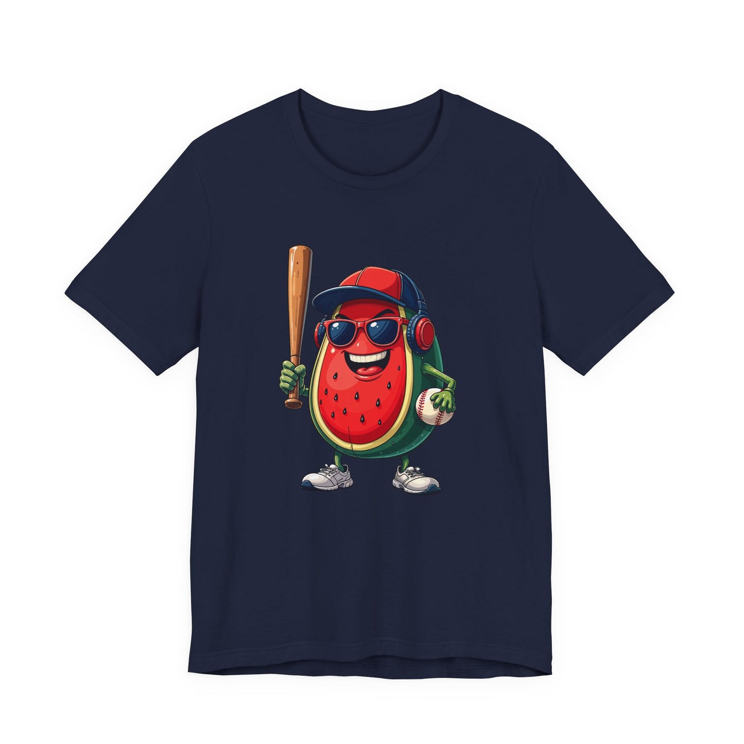 Happy Watermelon Baseball Mascot Tshirt Fun Sports Fruit Character Design