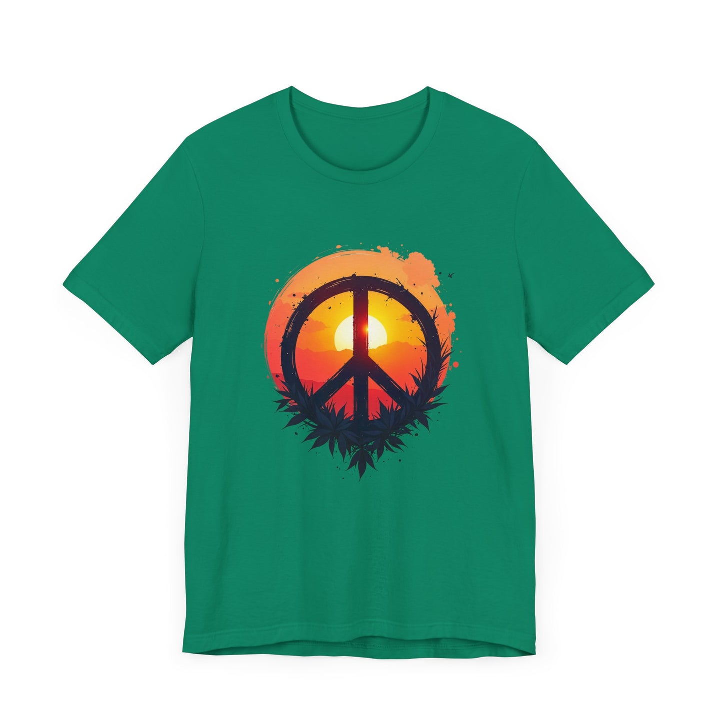 Peace Sunset T-Shirt – Retro Peace Sign and Nature Graphic Tee