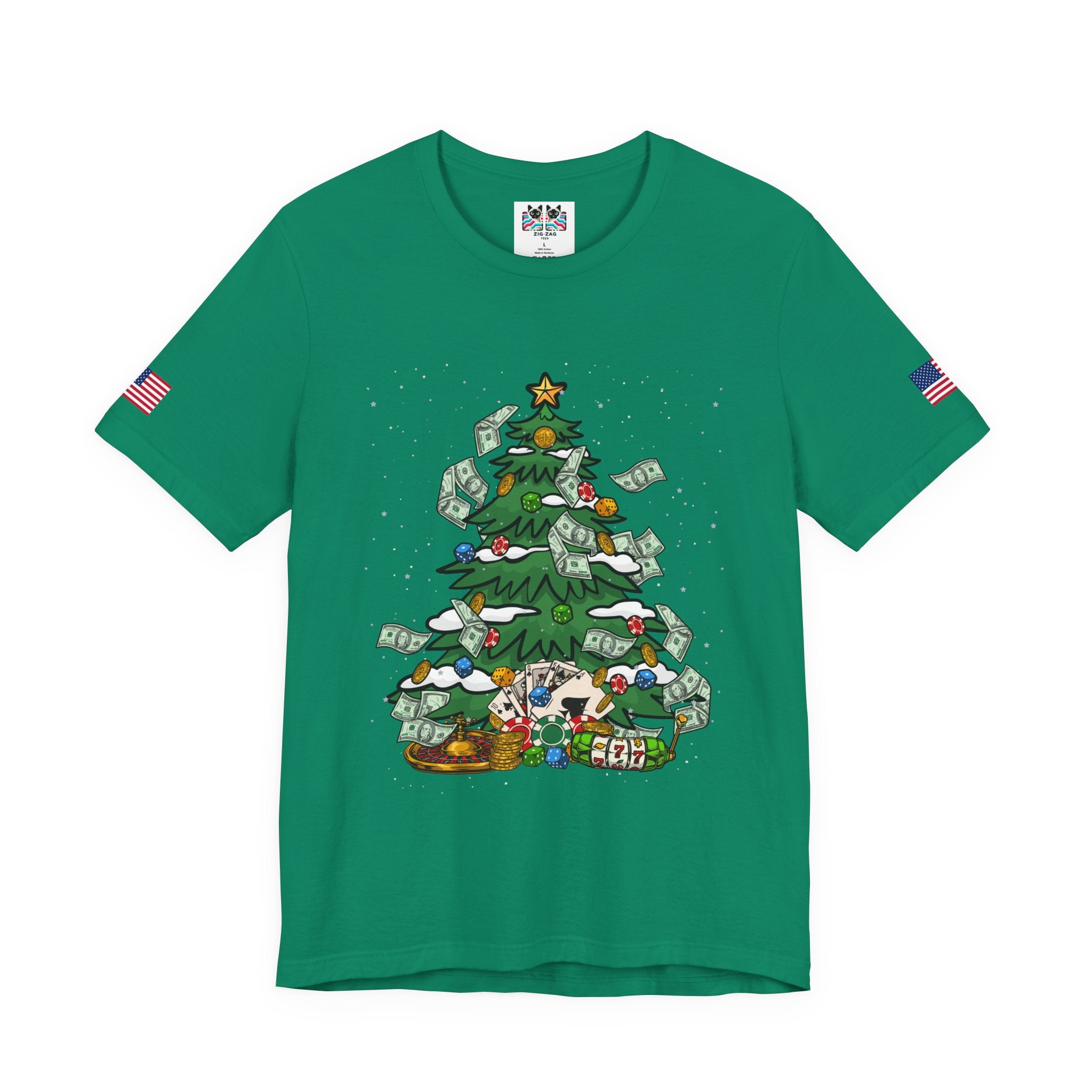 Casino Christmas Tree T-Shirt – Funny Gambling Holiday Tee for Gamblers
