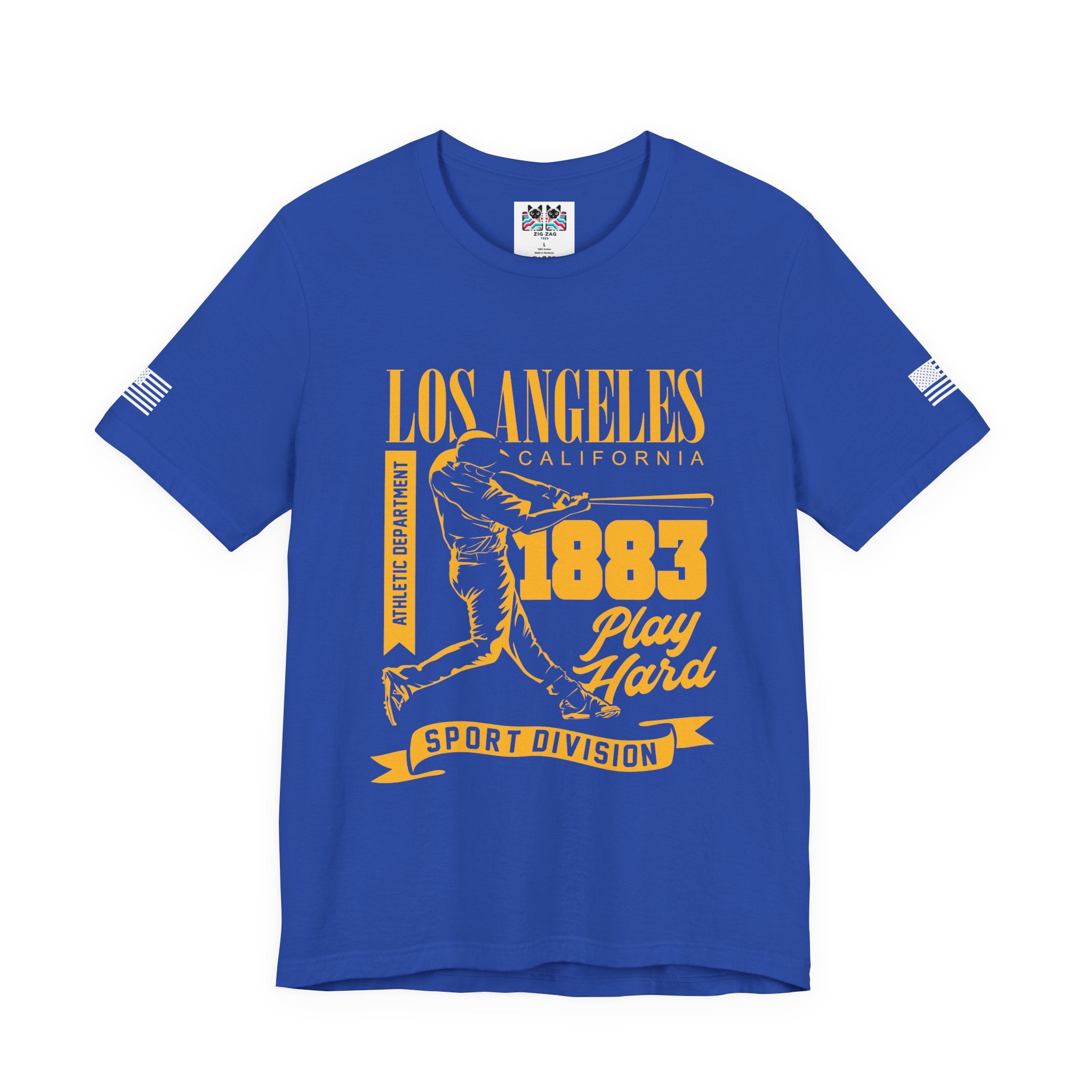 Los Angeles California Baseball T-Shirt – 1883 Play Hard Athletic Department Sport Division Tee