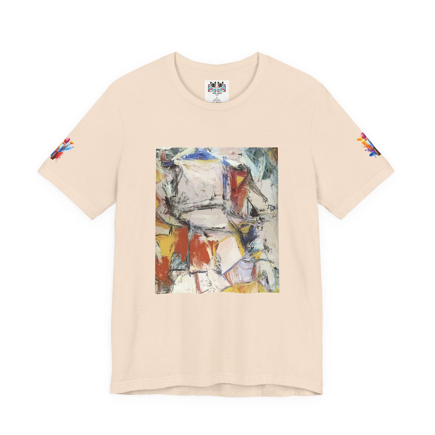 Abstract Expressionism Art T-Shirt – Colorful Geometric Painting Graphic Tee