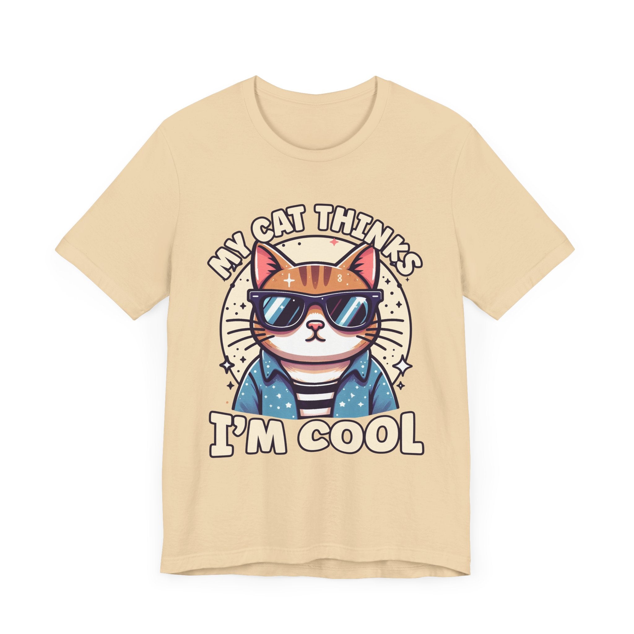 My Cat Thinks I'm Cool | Serious Cat with Sunglasses Graphic T-Shirt