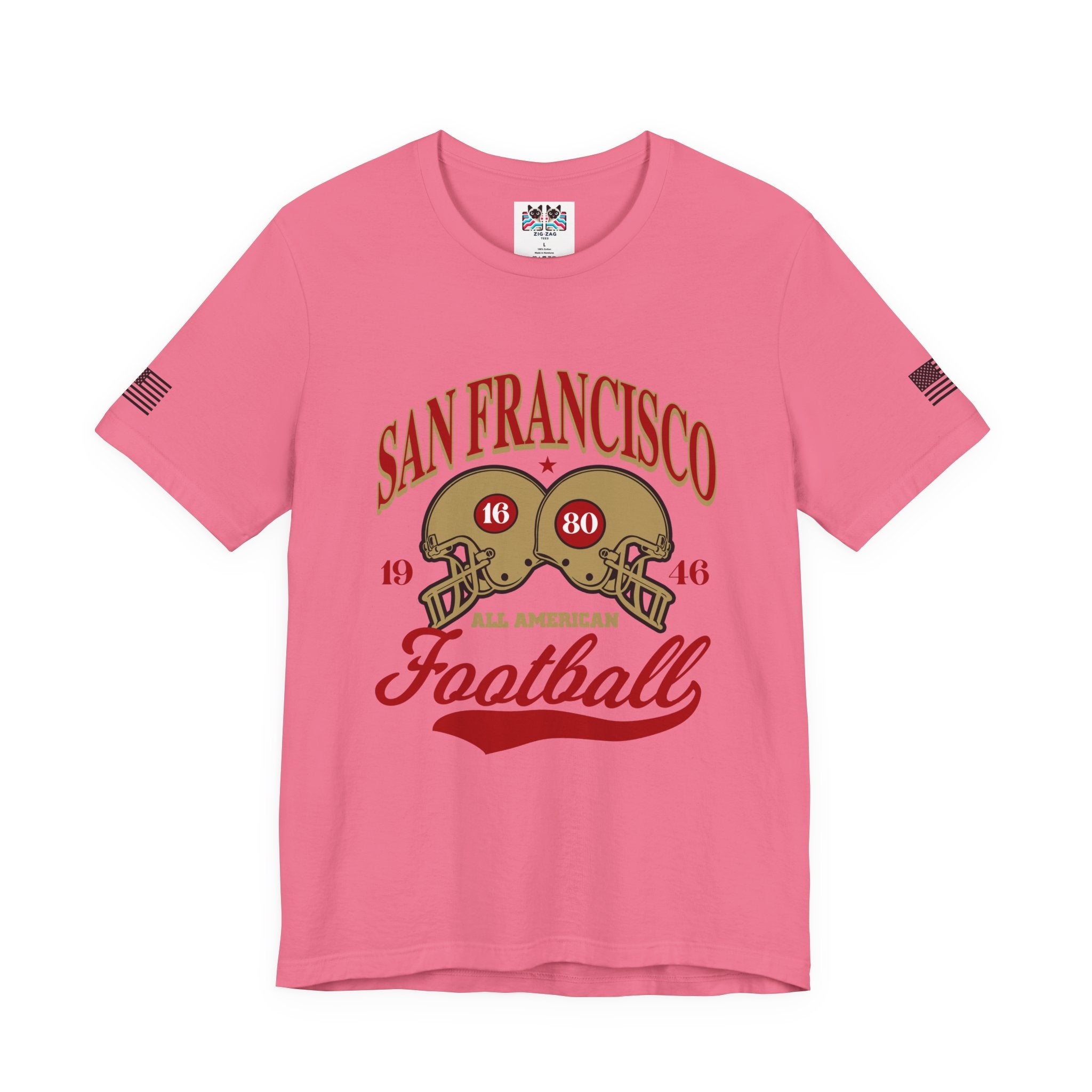San Francisco Football T-Shirt, All American 1946 Dual Helmet Vintage Tee, SF Bay Area Fan Shirt, Retro Football Gift, Unisex