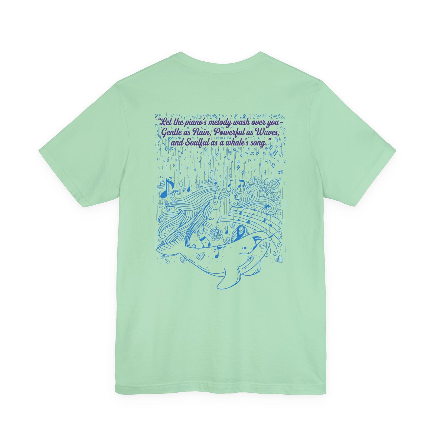 Gentle Rain, Powerful Waves, Soulful Whale Song Piano T-Shirt