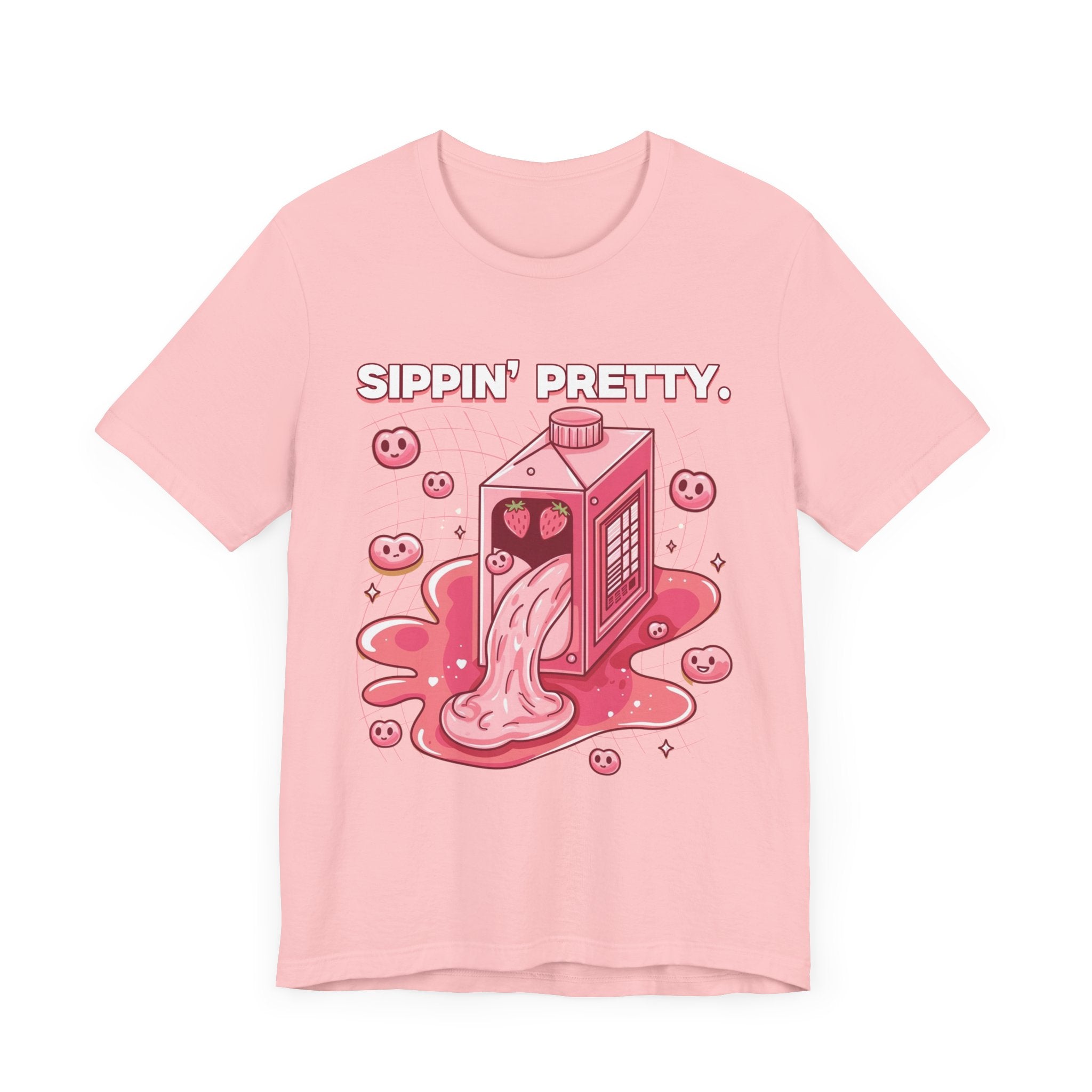 Sippin' Pretty | Strawberry Juice Splash Graphic T-Shirt