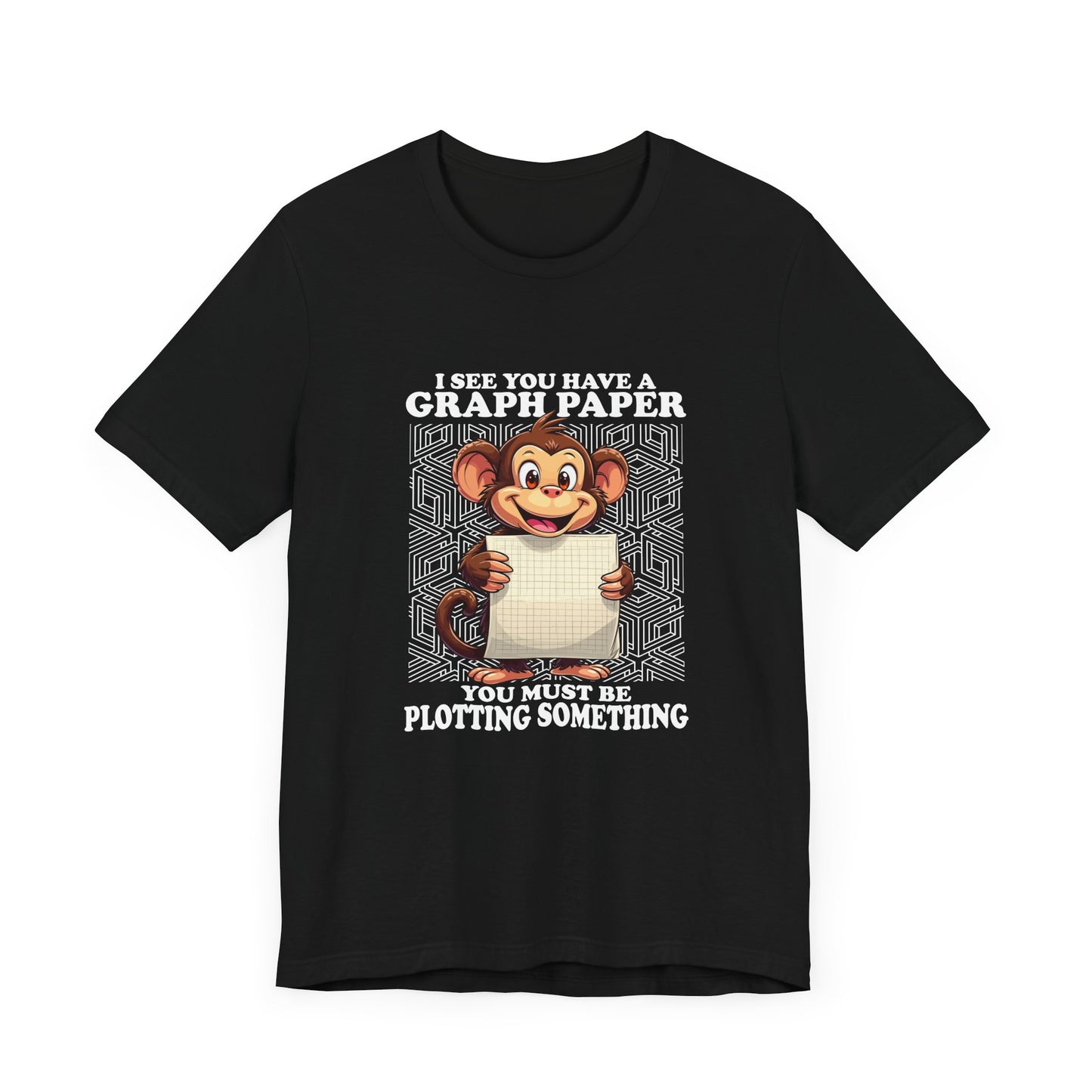 Math Humor Monkey T-Shirt – Plotting Something with Graph Paper
