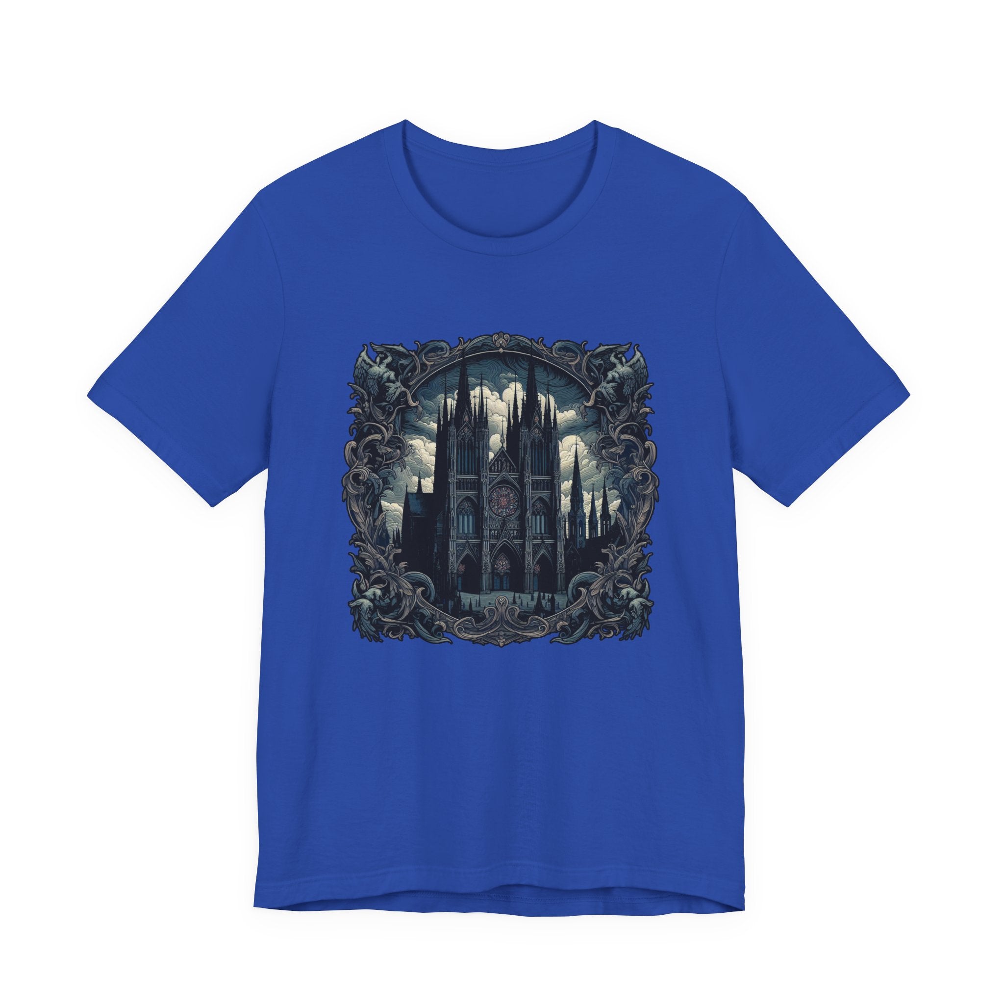 Gothic Art Revival Tshirt – Ancient Castle Reflected in Ornate Mirror