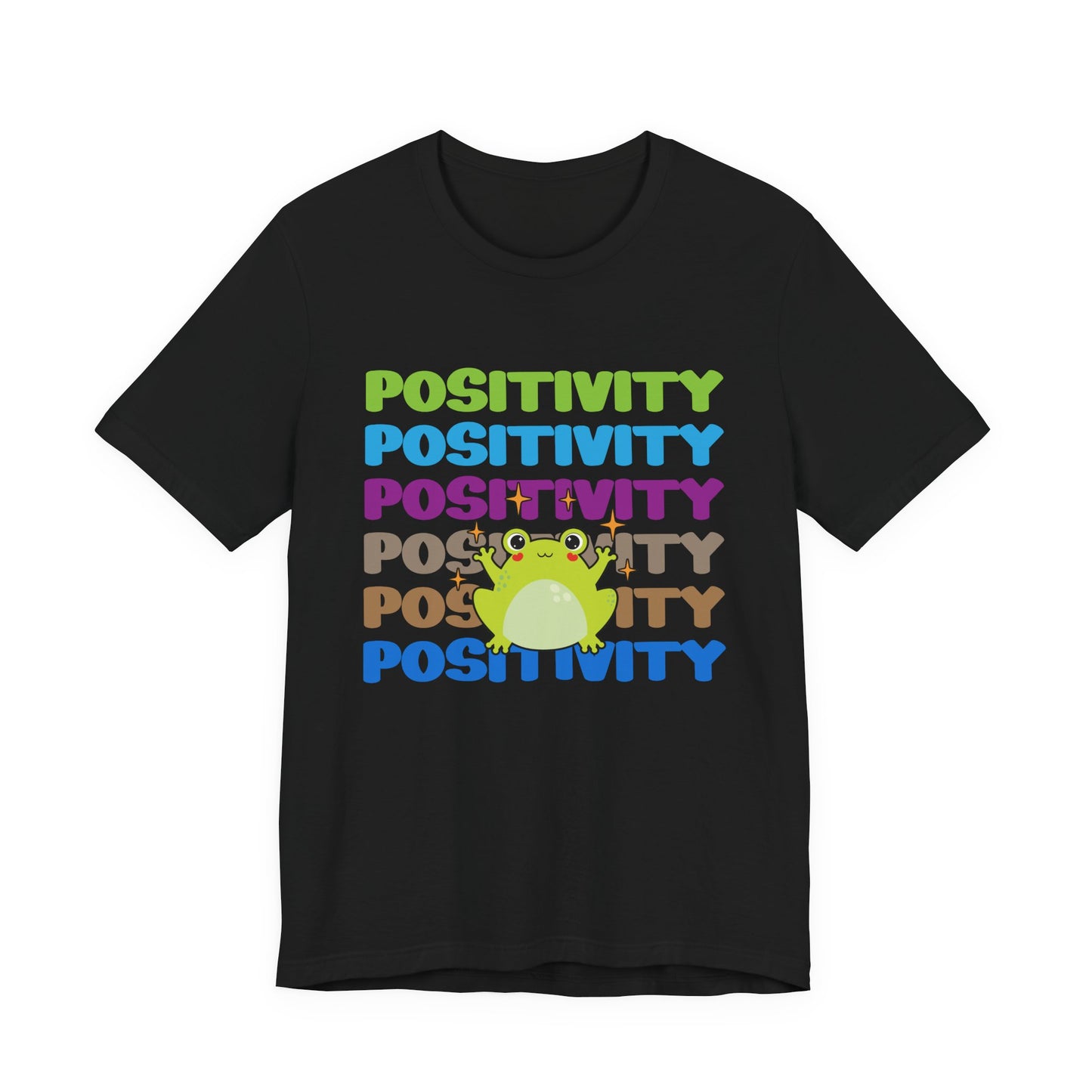 Happy Frog Positivity T-Shirt – Cute Green Frog Graphic Motivational Tee