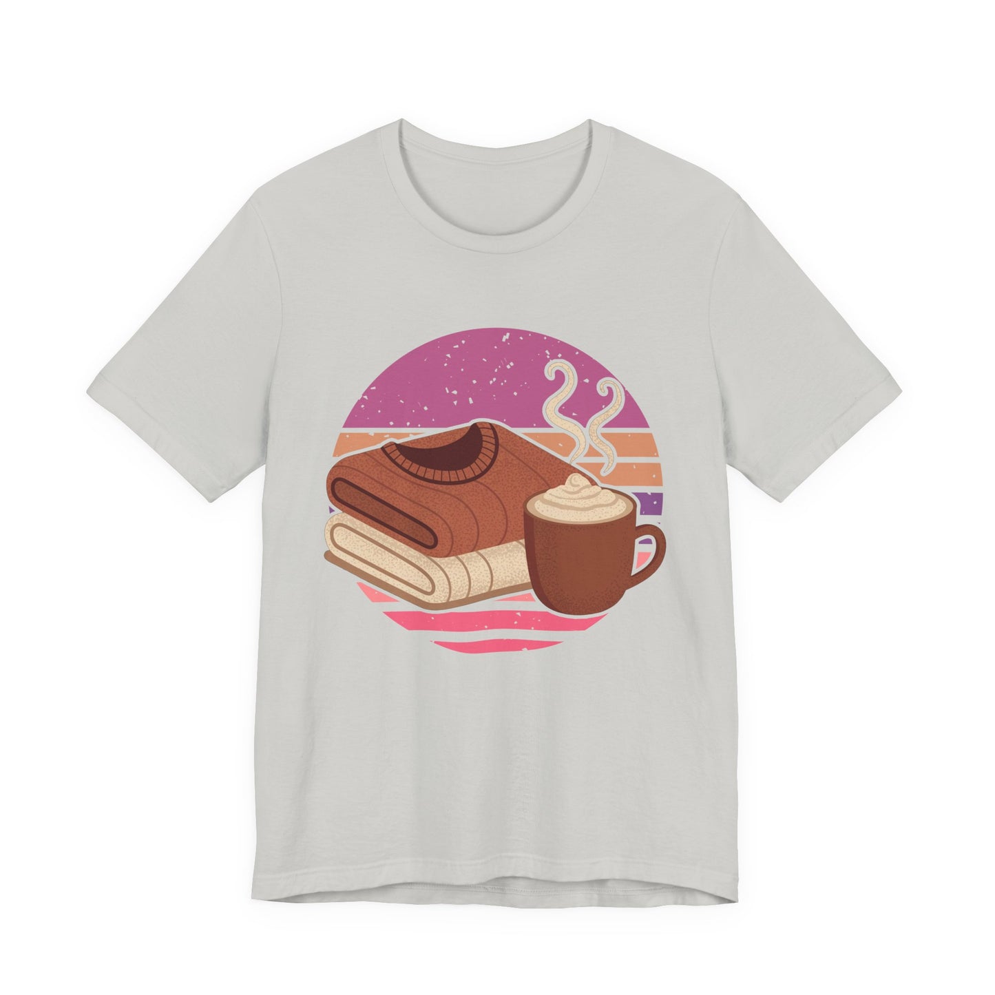 Sweater Weather Aesthetic – Cozy Sweater, Hot Drink & Cool Weather Graphic T-Shirt