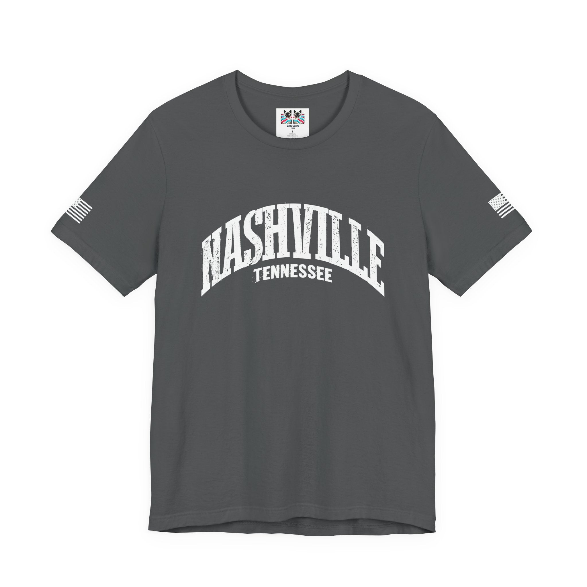 Nashville Tennessee T-Shirt – Distressed Arched Varsity Graphic Tee