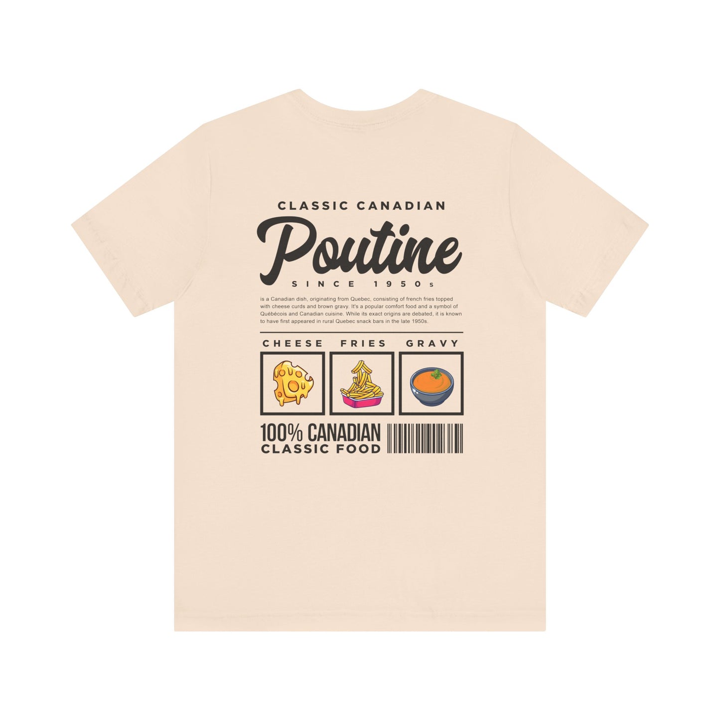 Classic Canadian Poutine T-Shirt – Featuring Traditional Ingredients & Origin Story