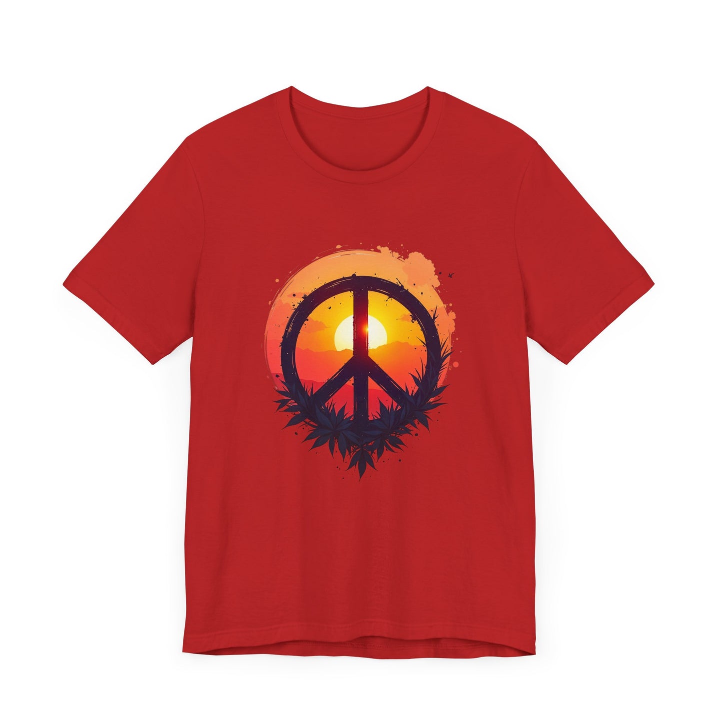 Peace Sunset T-Shirt – Retro Peace Sign and Nature Graphic Tee