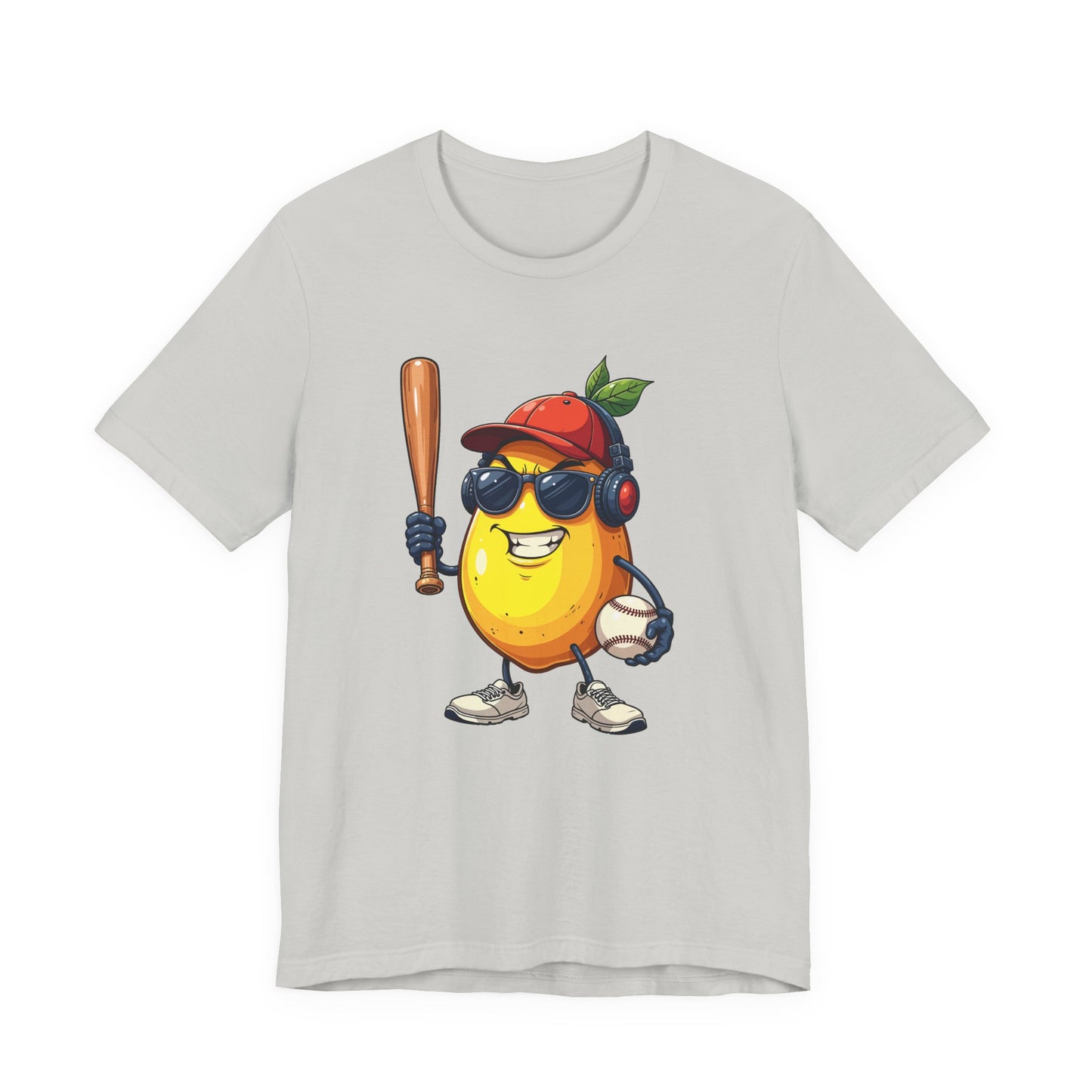Aggressive Lemon Baseball Mascot Tshirt Bold Sports Fruit Character Design