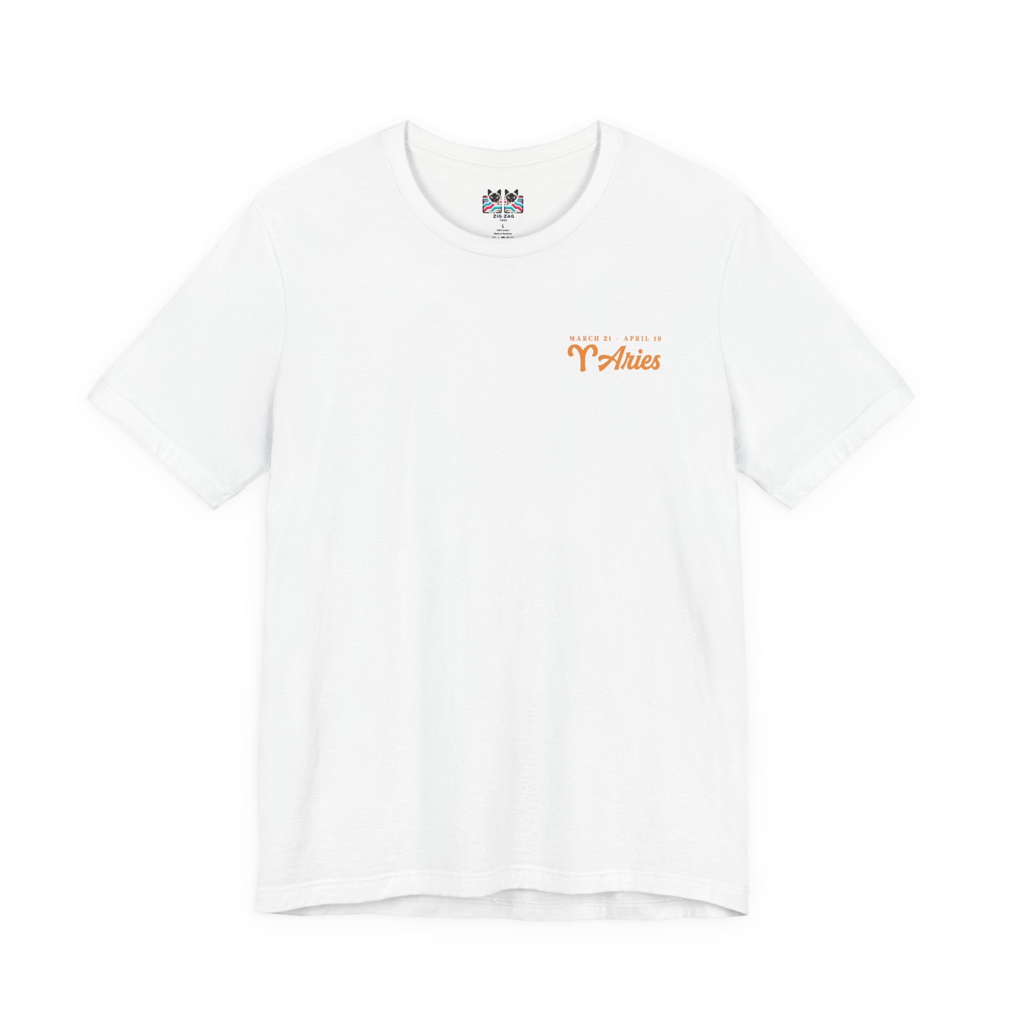 Aries Fueled by Fire T-Shirt – Ram Head with Zodiac Astrological Wheel