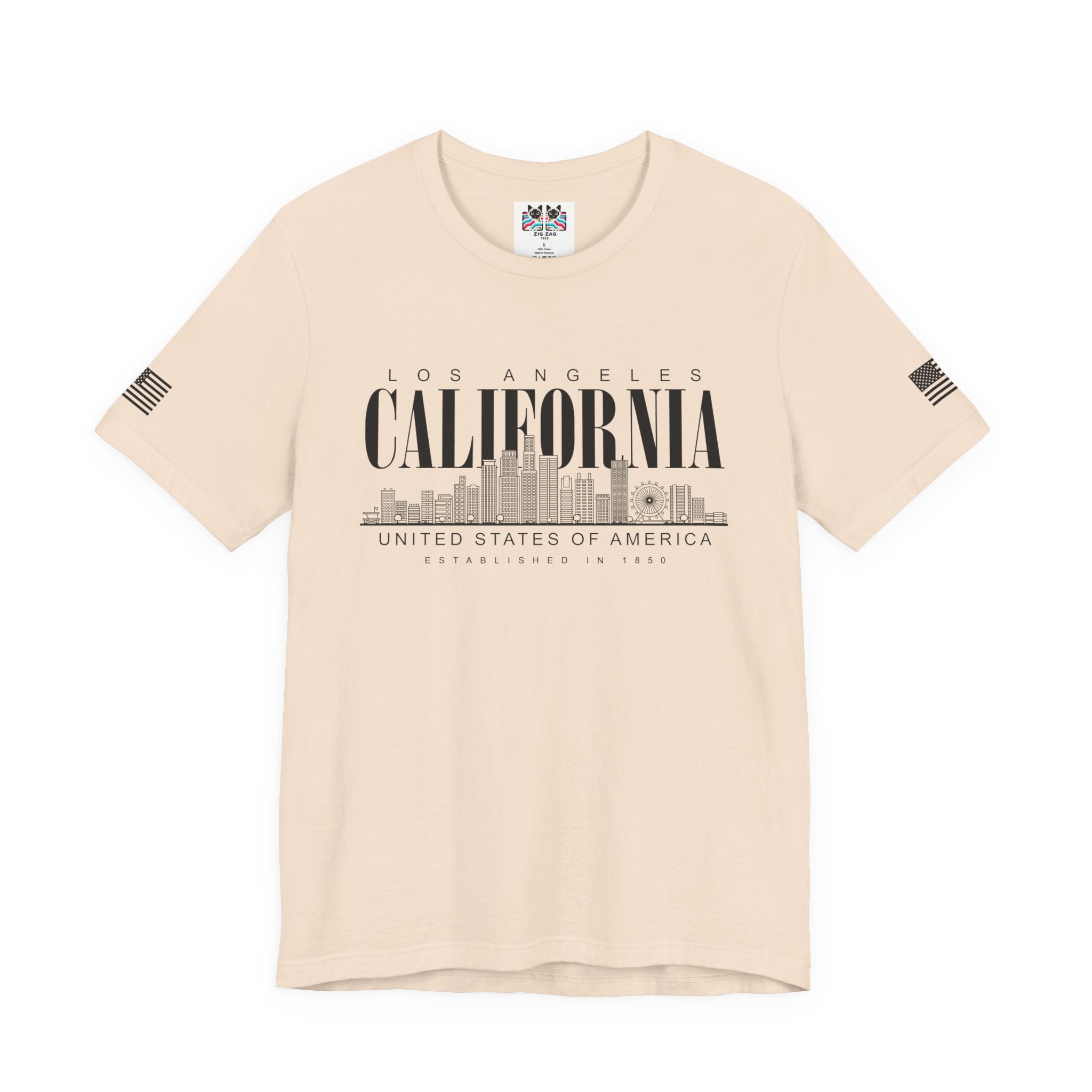 Los Angeles California USA Established 1850 T-Shirt – Clean Skyline Graphic Tee