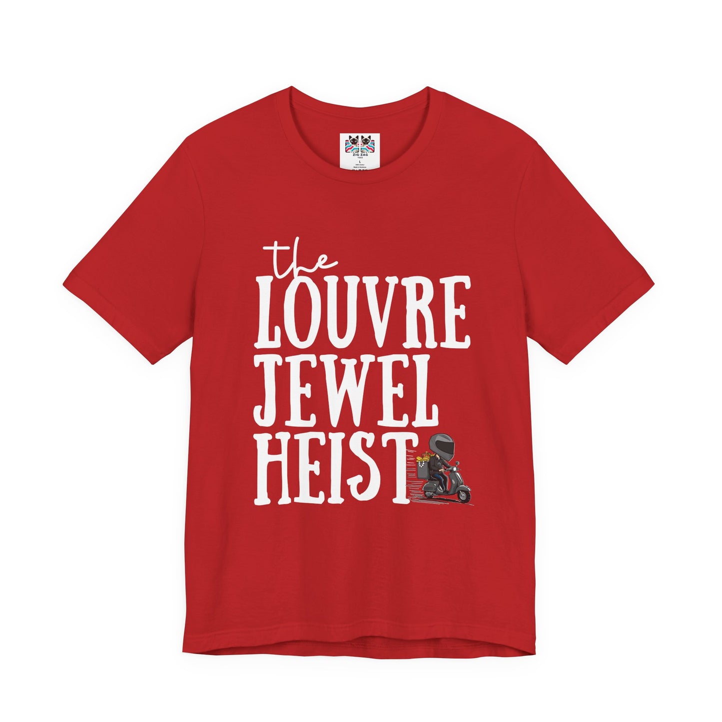 The Louvre Jewel Heist – Paris Heist Humor [White Text] T-Shirt