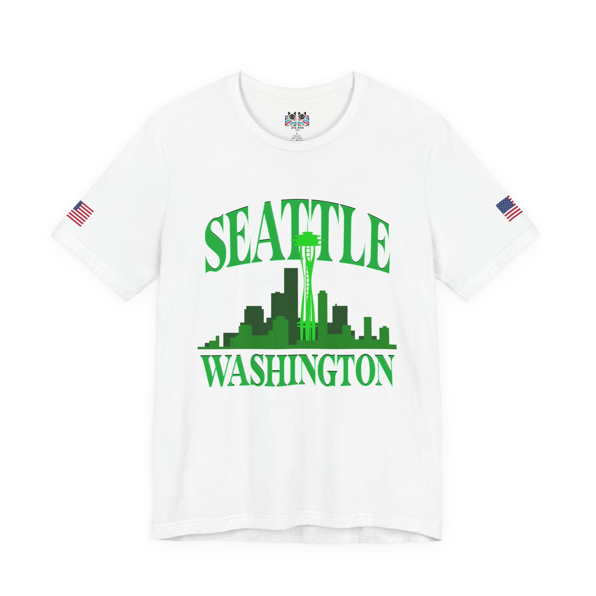 Seattle Washington Arch Space Needle Skyline Silhouette T-Shirt | Seattle Souvenir Tee | Emerald City Pride Shirt
