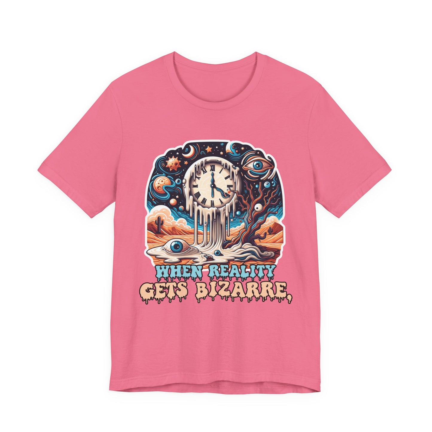 When Reality Becomes Bizarre Tshirt – Surreal Melting Sky, Clocks, and Desert Landscape