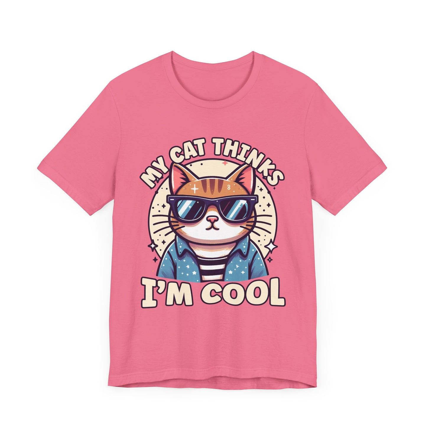 My Cat Thinks I'm Cool | Serious Cat with Sunglasses Graphic T-Shirt