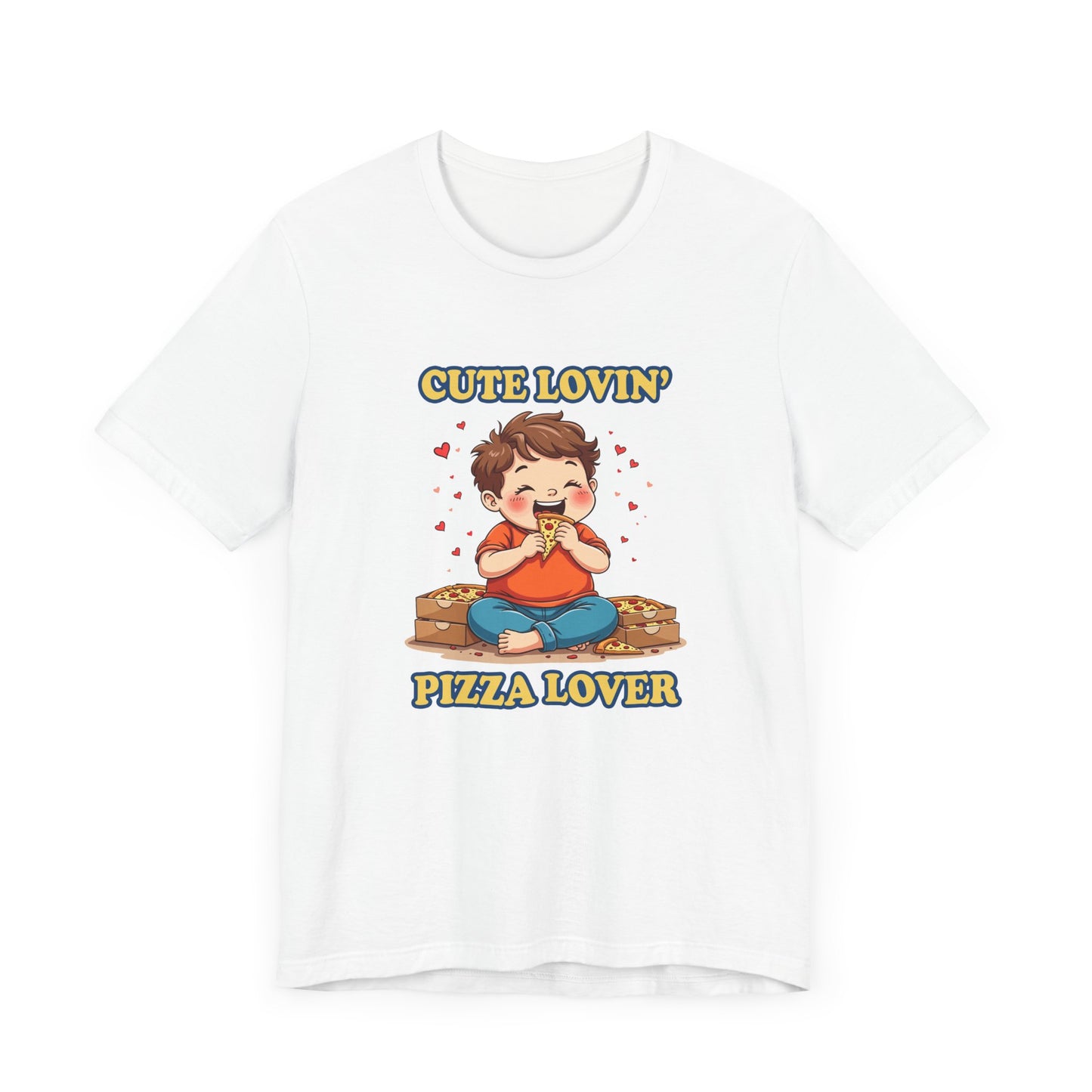 Cute Lovin’ Pizza Lover T-Shirt – Adorable Kid Eating Pizza Graphic