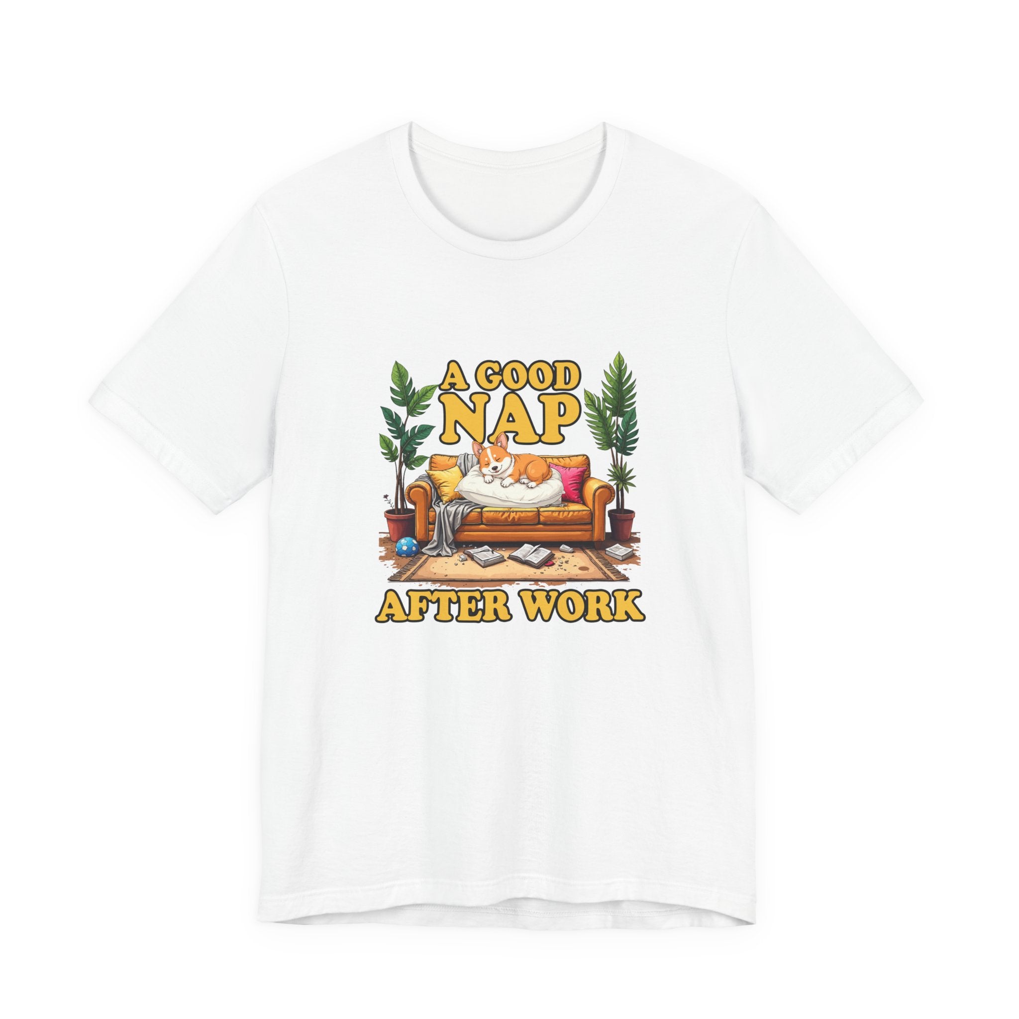 A Good Nap After Work – Sleeping Dog on Sofa Graphic T-Shirt