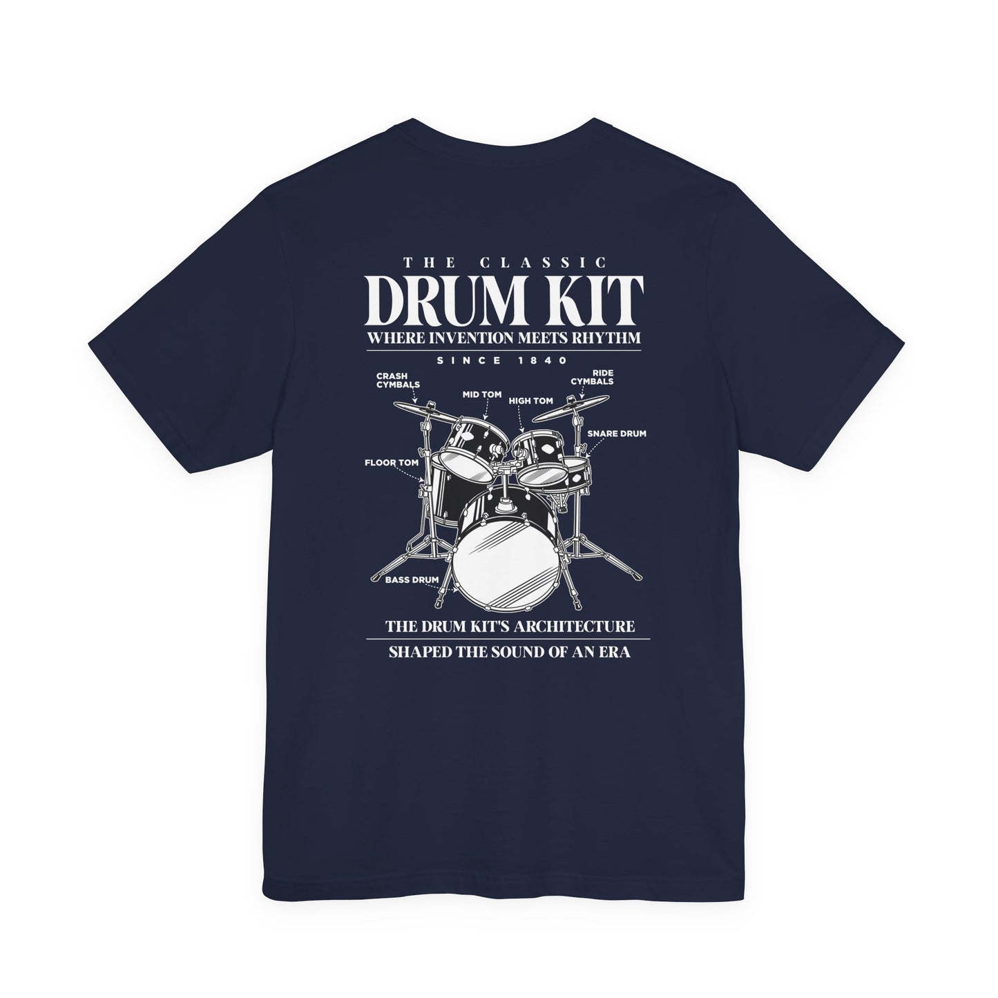 The Classic Drum Kit T-Shirt – Detailed Labeled Drum Set Graphic