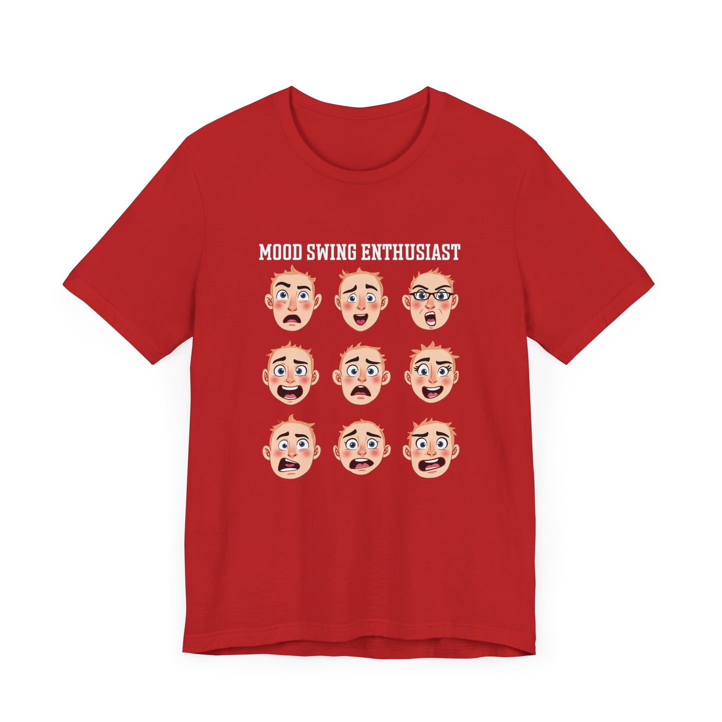 Mood Swing Enthusiast – Grid of Nine Expressive Faces Graphic T-Shirt