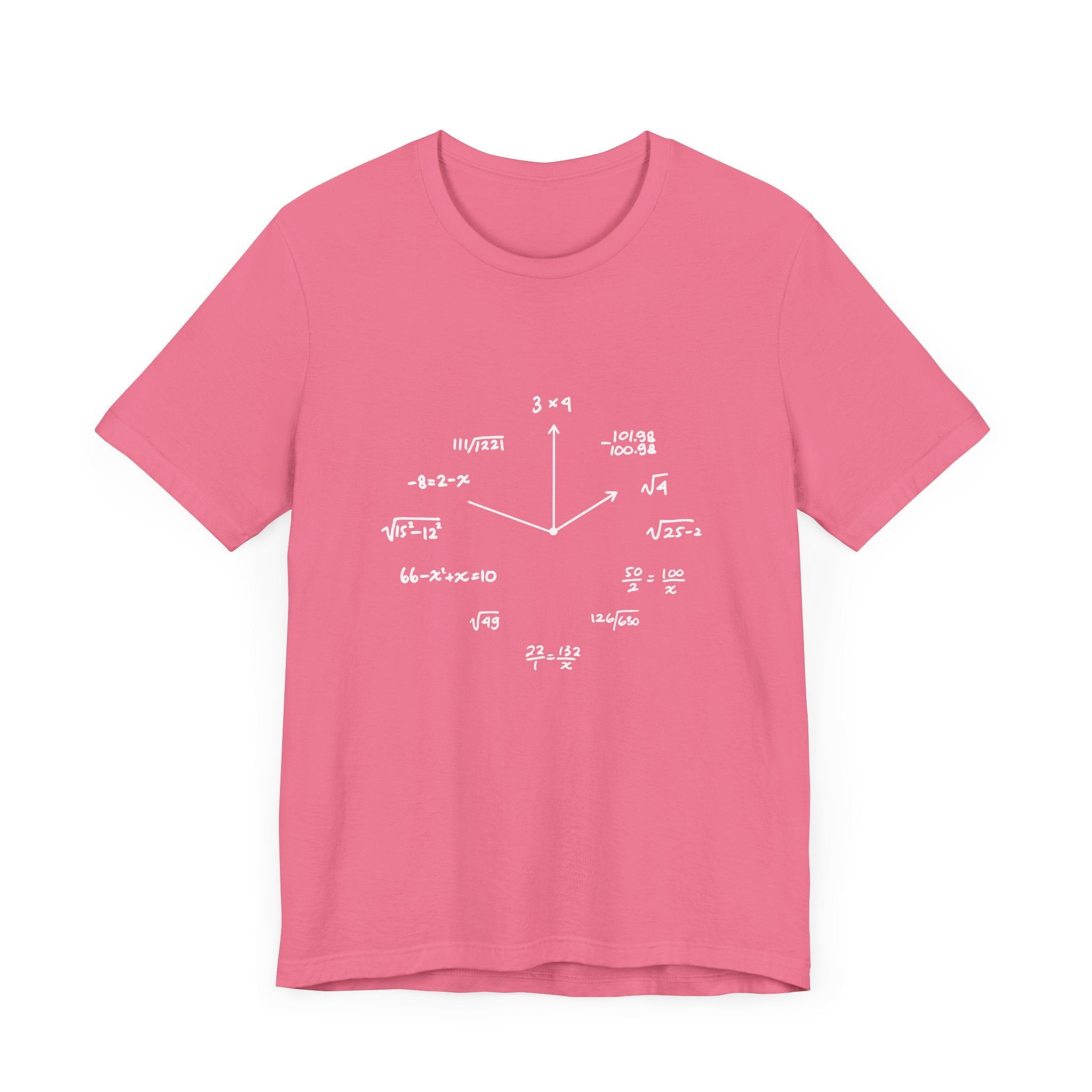 Math Clock T-Shirt – Funny Equations as Clock Numbers Graphic Tee