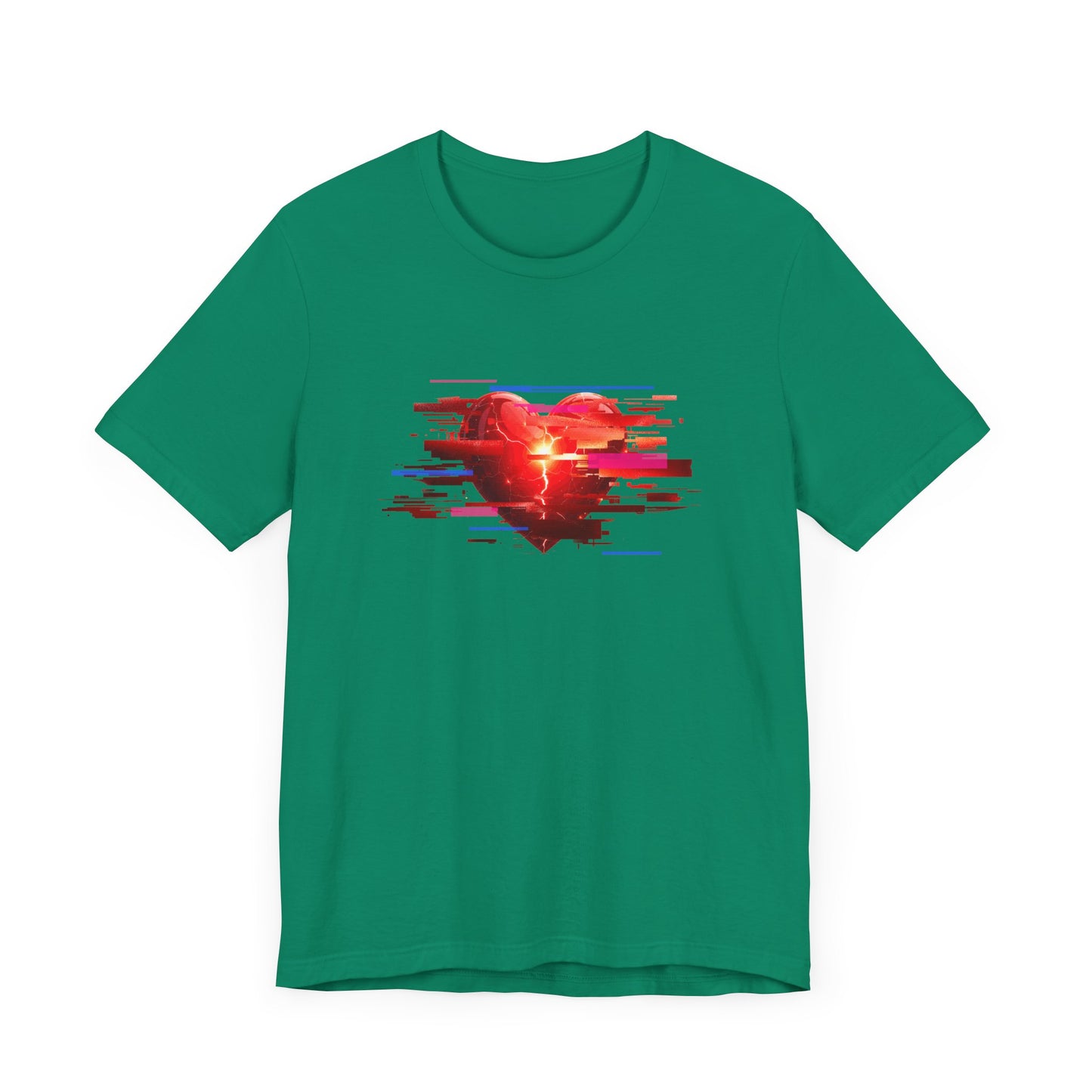 Glitch Heart – Modern Art Heart with Color Patch Rectangles Graphic T-Shirt