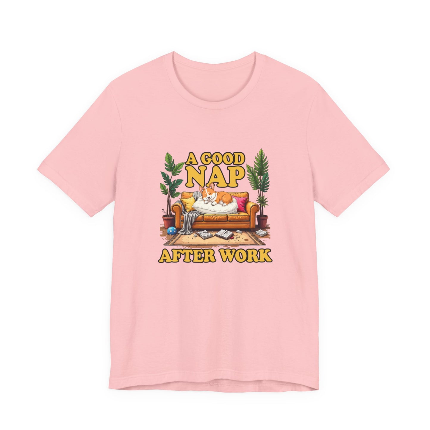 A Good Nap After Work – Sleeping Dog on Sofa Graphic T-Shirt