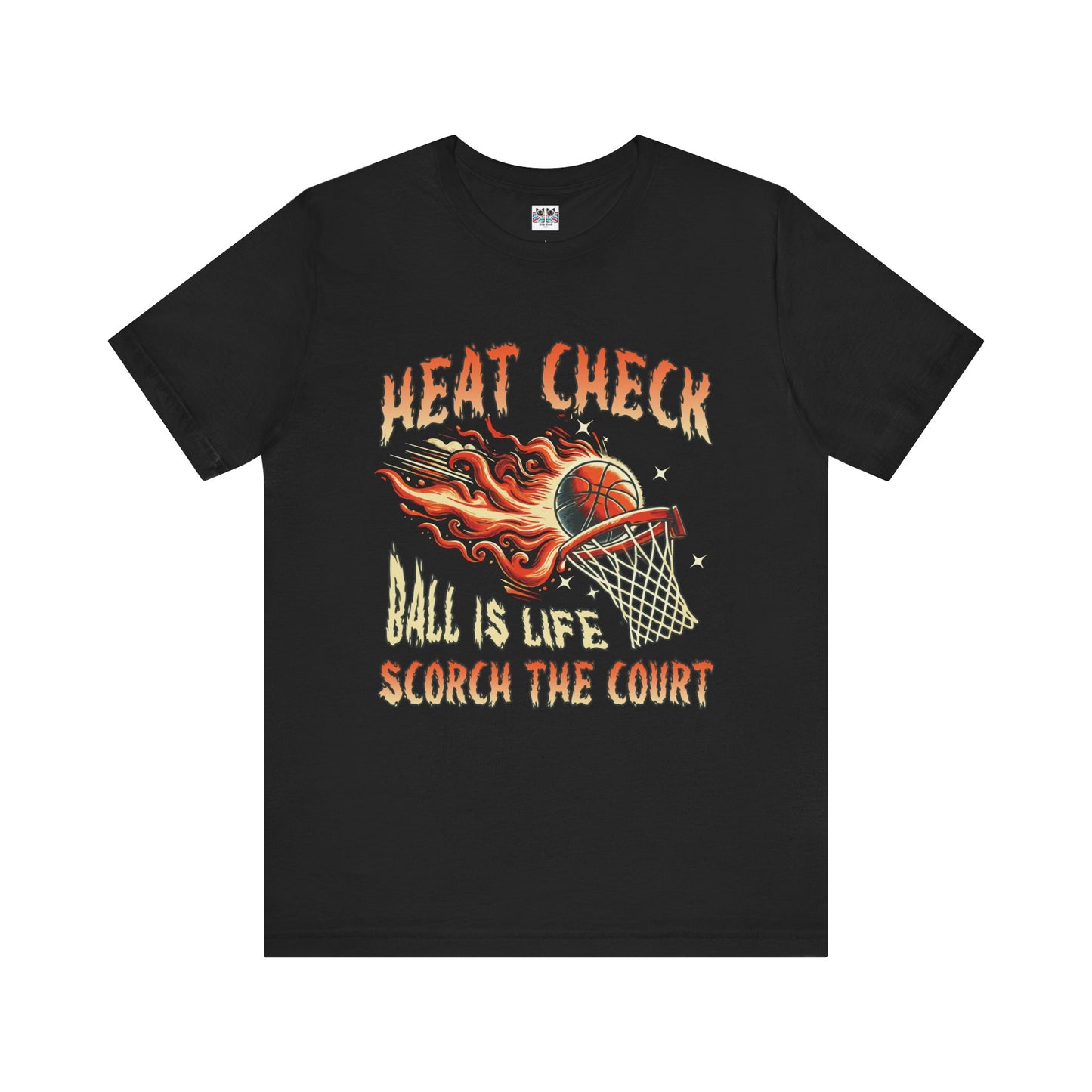 Heat Check Basketball Flames On Fire Scorch the Court Sports T-Shirt