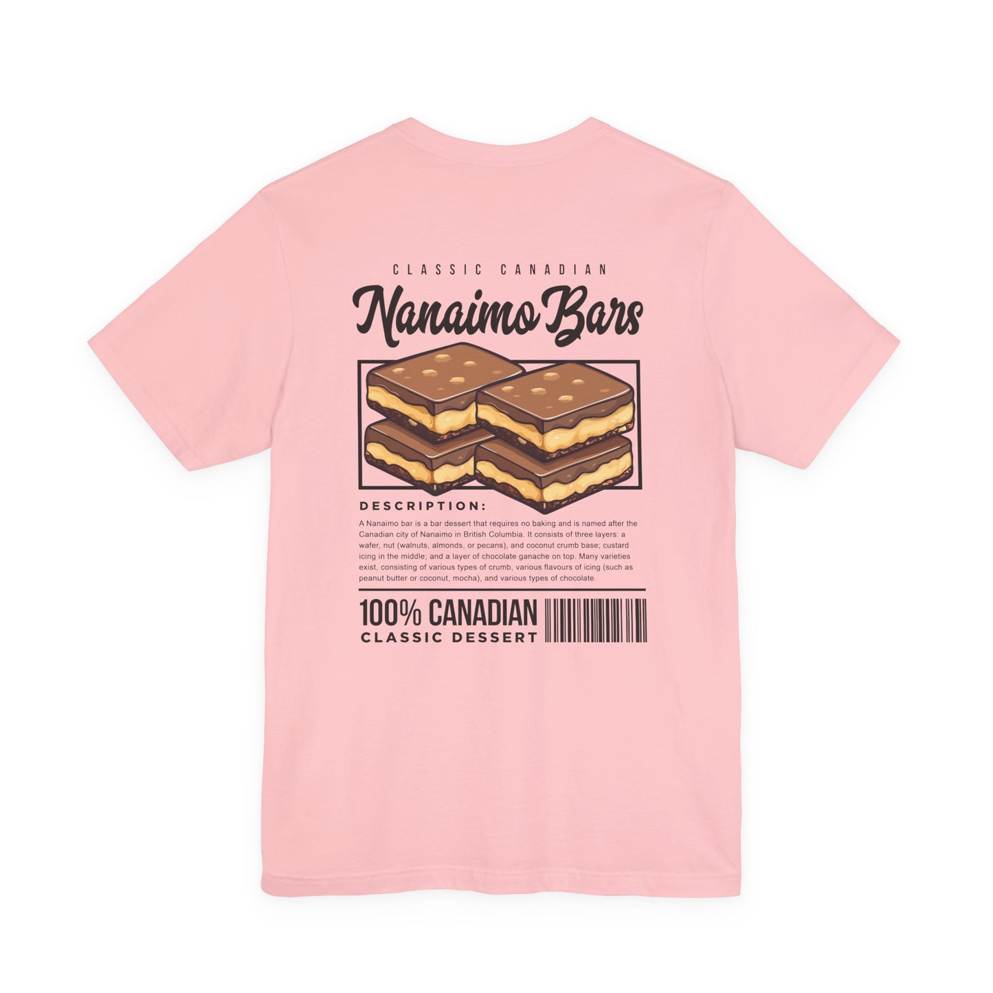 Classic Canadian Nanaimo Bars T-Shirt – Featuring Iconic Dessert & Ingredient Graphic