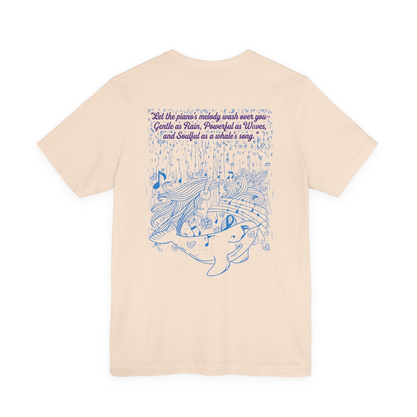 Gentle Rain, Powerful Waves, Soulful Whale Song Piano T-Shirt