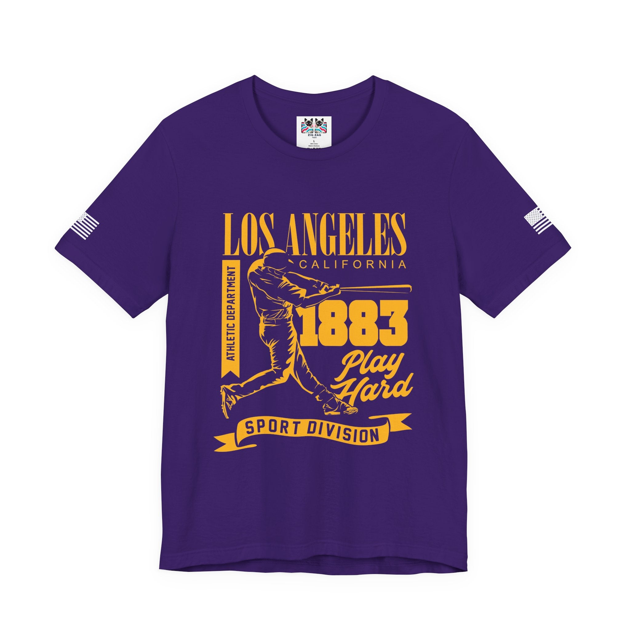 Los Angeles California Baseball T-Shirt – 1883 Play Hard Athletic Department Sport Division Tee
