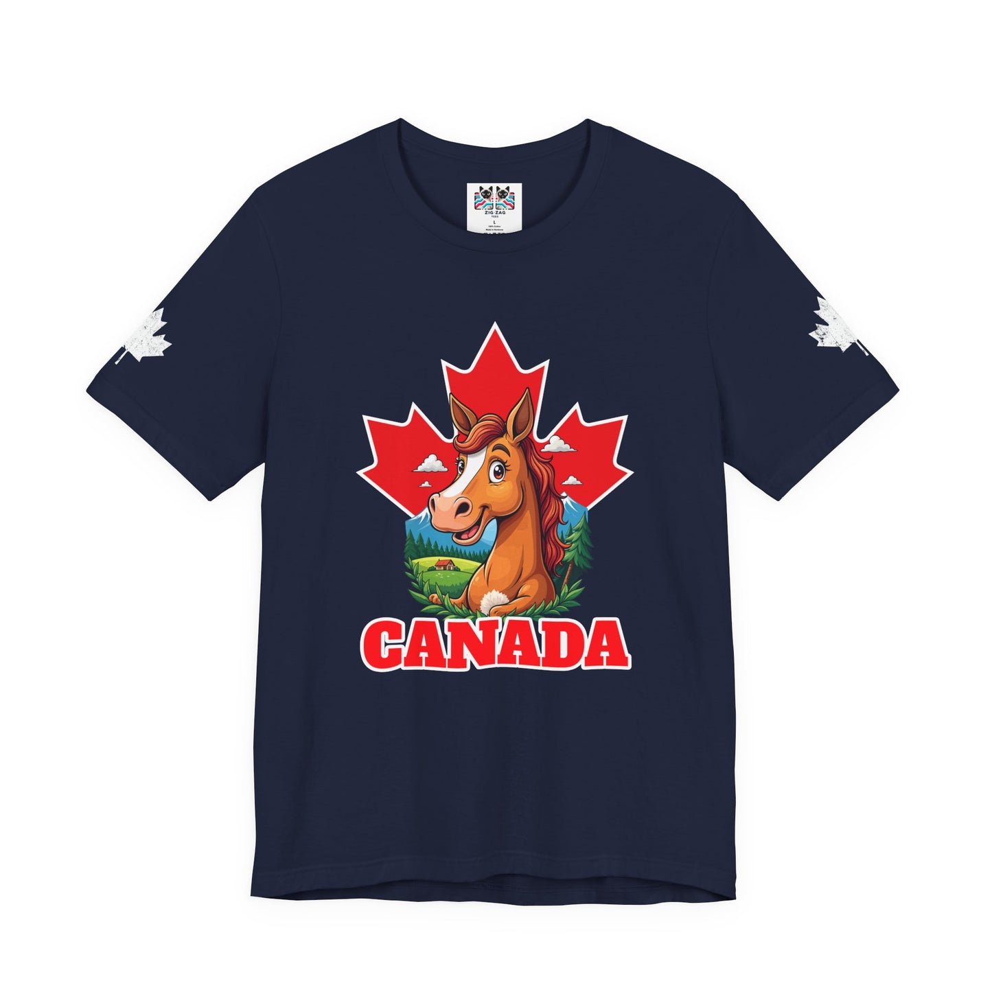 Canada Maple Horse Cartoon T-Shirt
